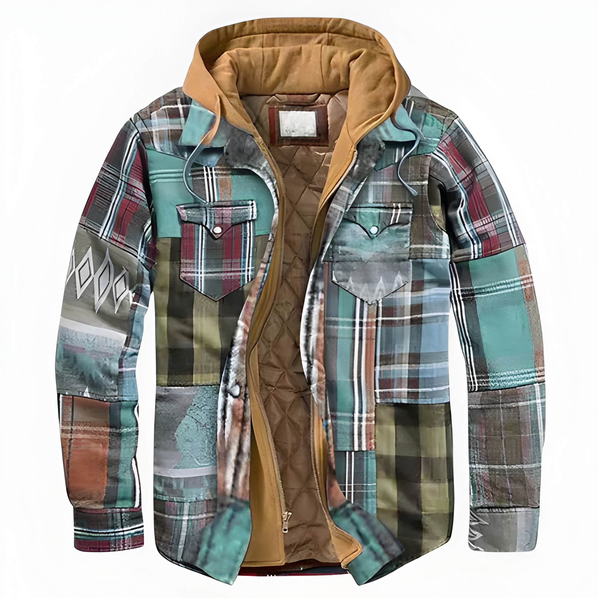 Plaid Hooded Jacket | Men’s Layered Button Front Style