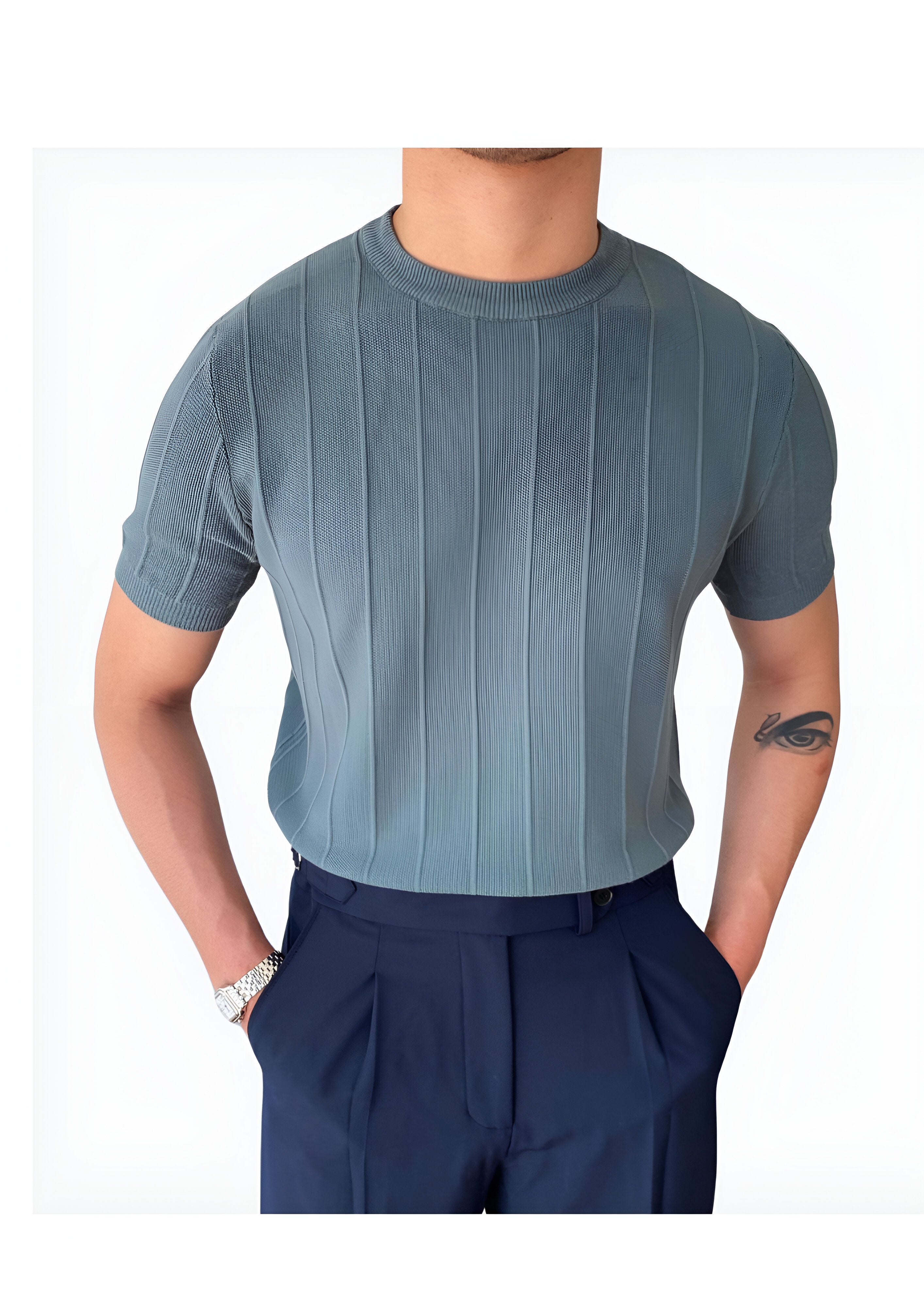Pull-Over Ribbed Shirt | Men's Short Sleeve