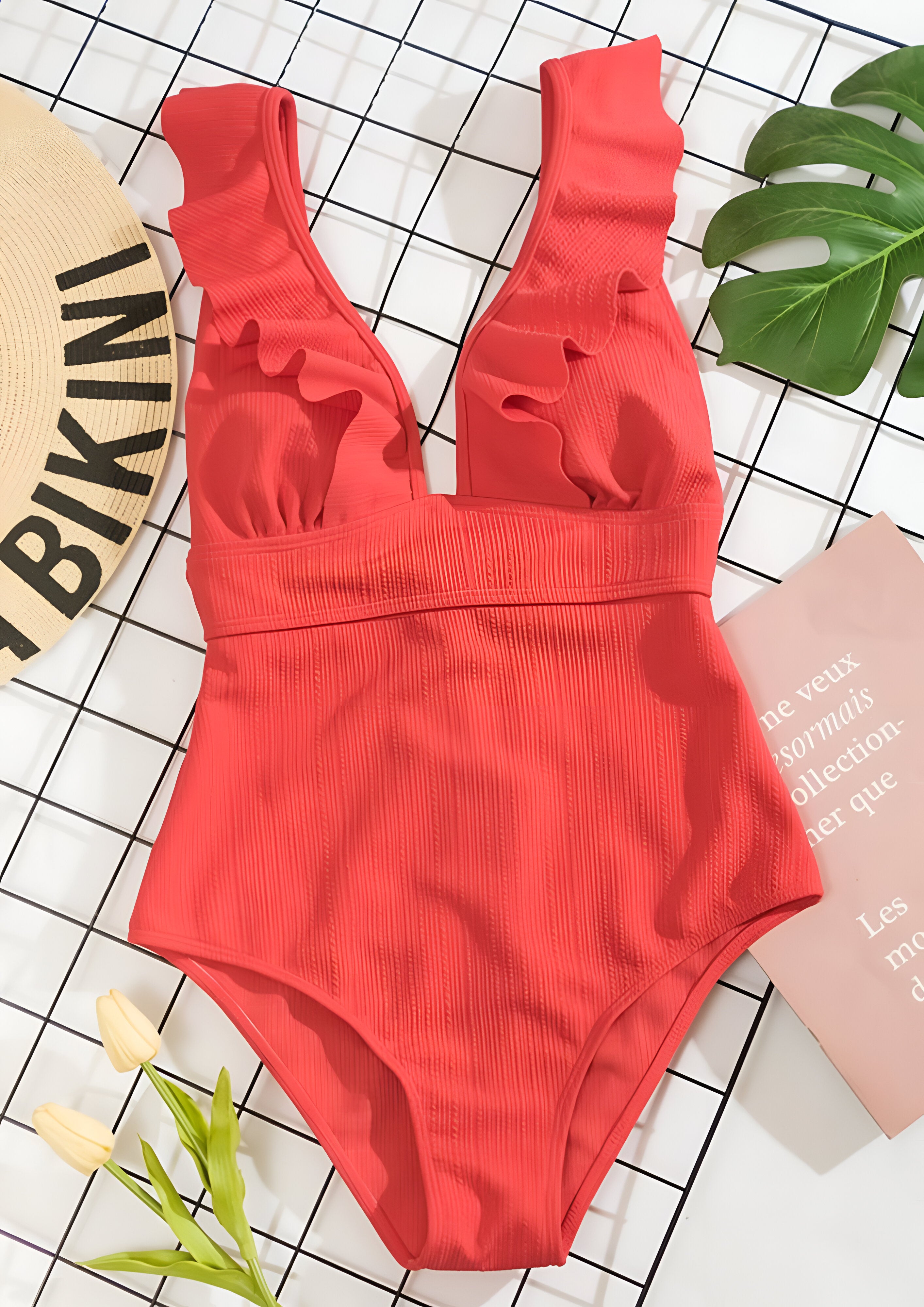 Women's Deep V-Neck One Piece Swimwear