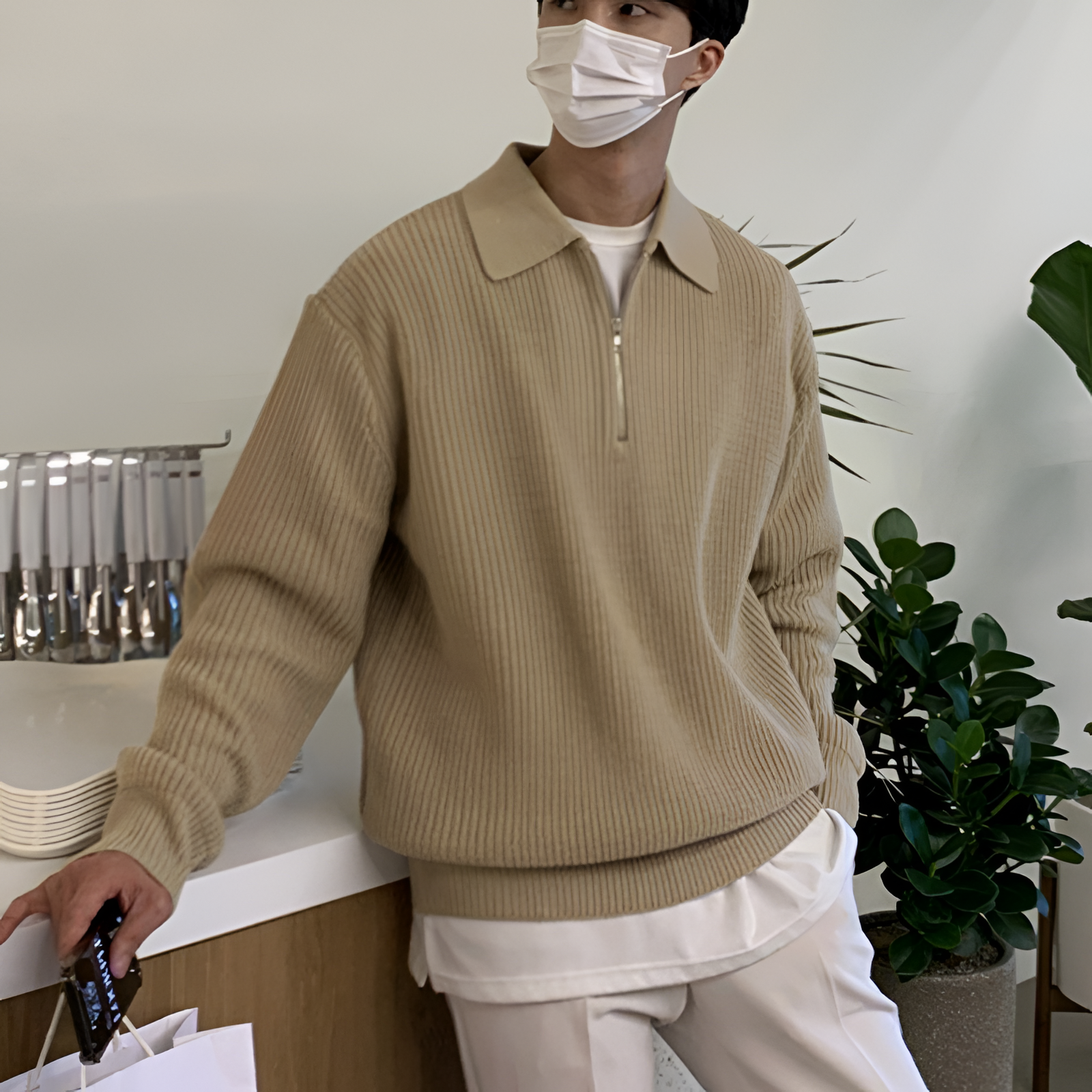 Half Zip Jumper | Men's Winter Modern Aesthetic