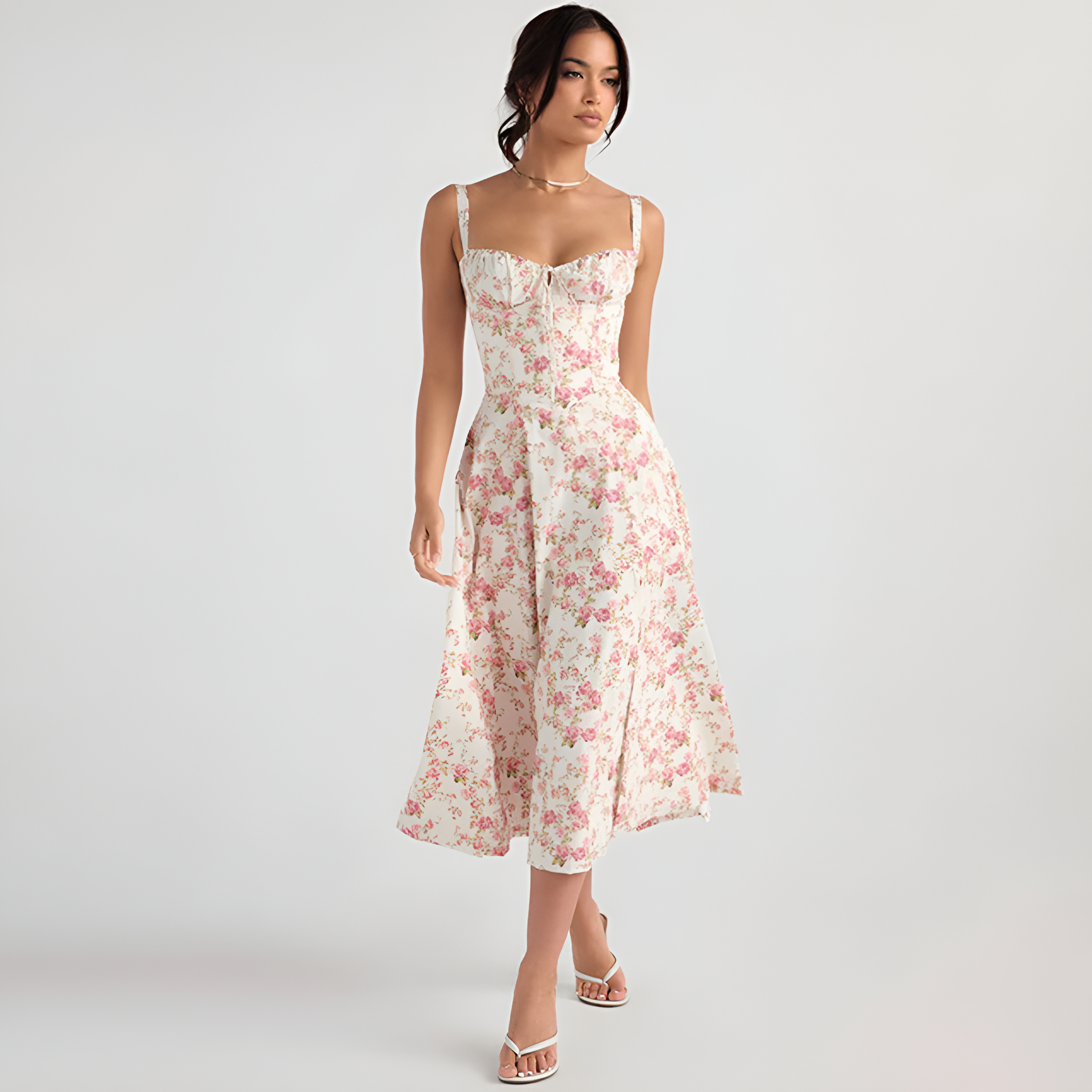 Women's Floral Strap Summer Dress | Midi
