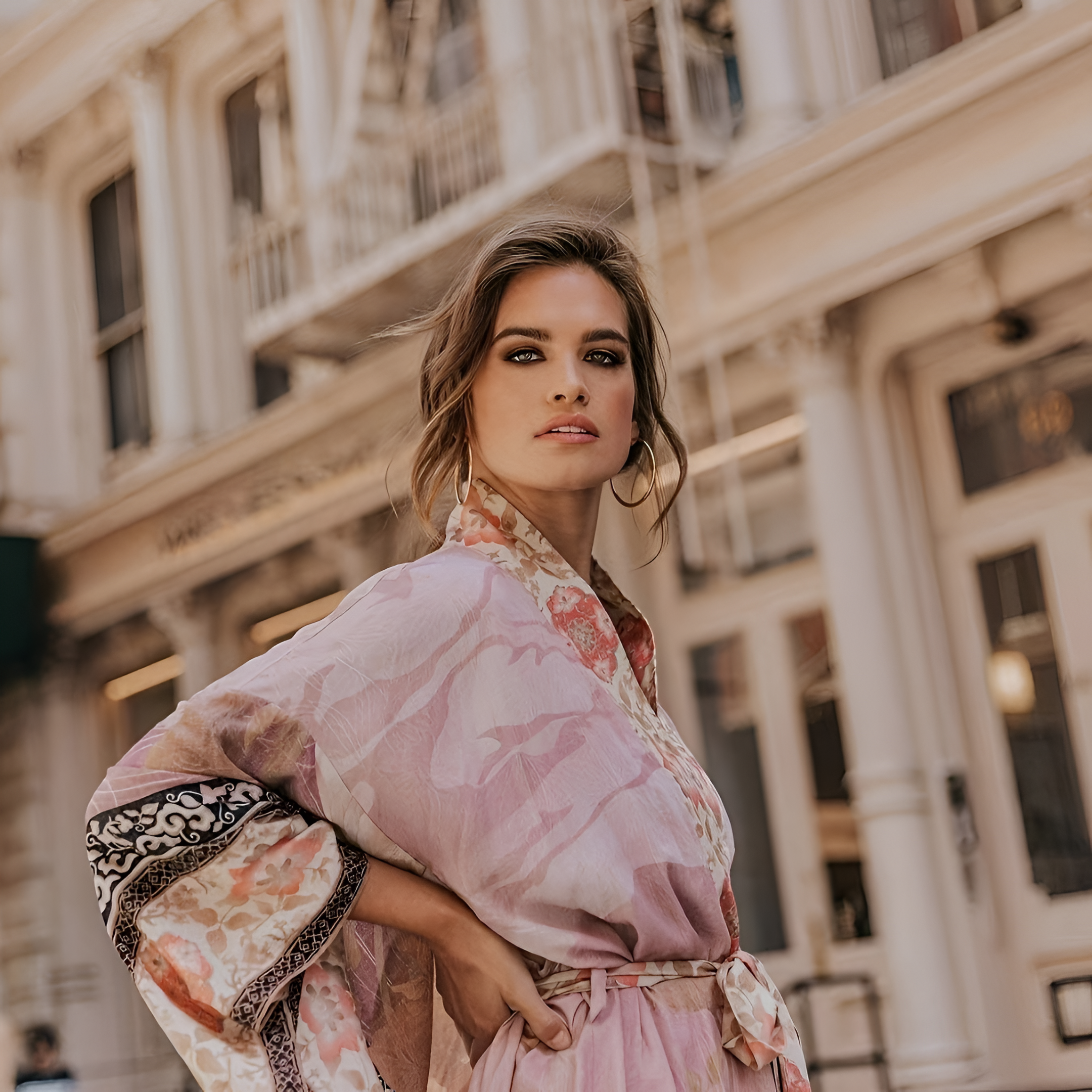 Women's Floral Print Kimono Dress | Maxi