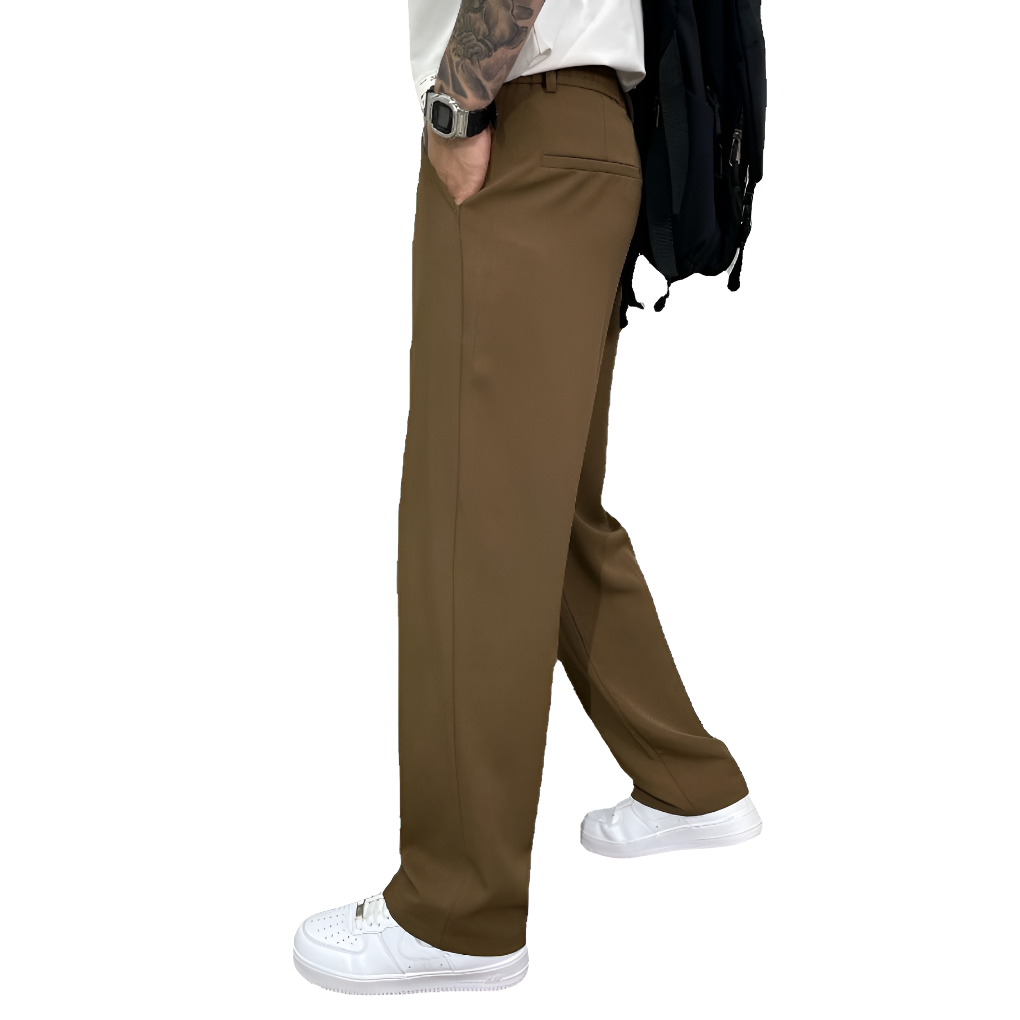 Pleated Trousers | Men's Casual Wide-Leg