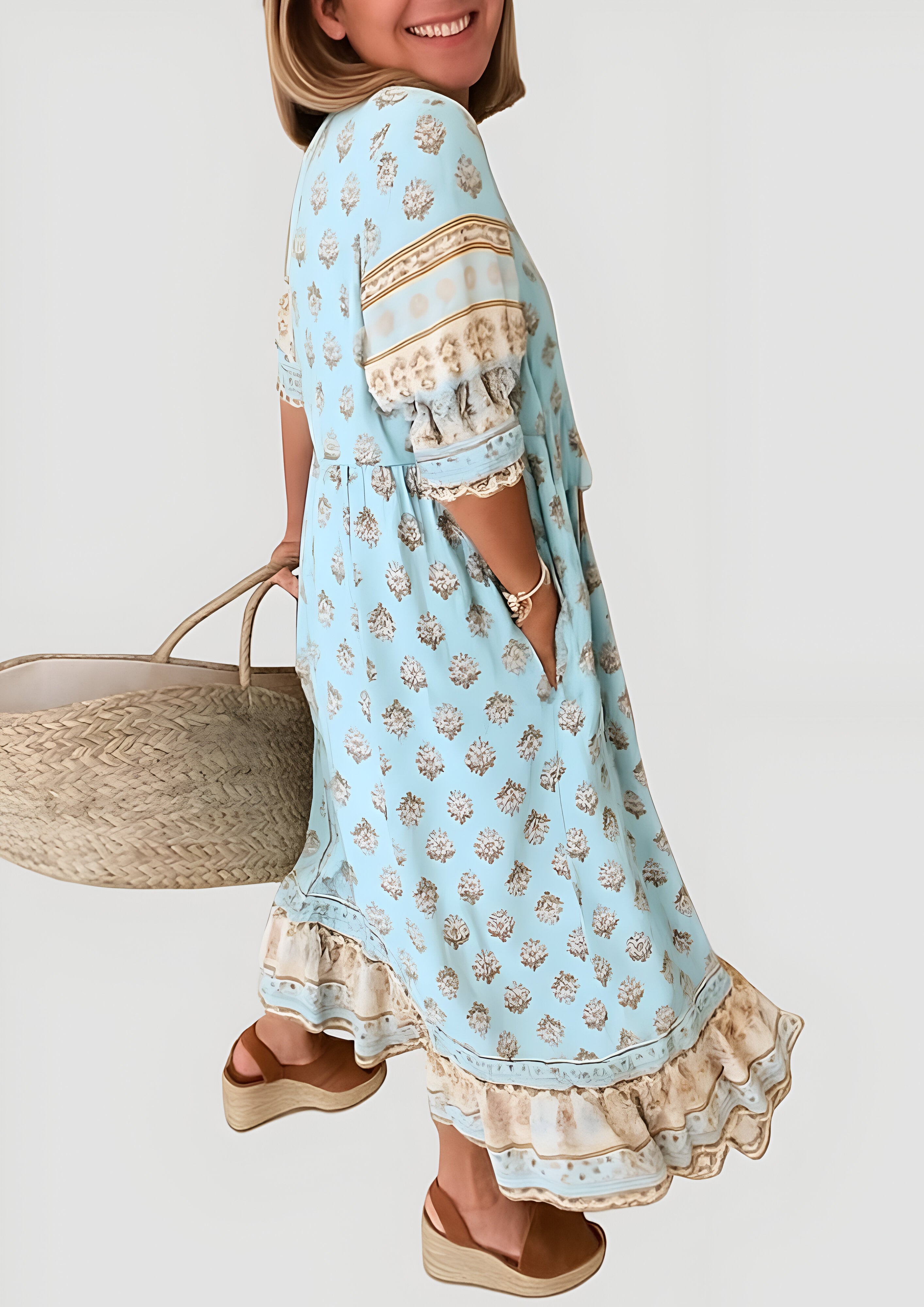 Women's Floral Maxi Dress | Summer Boho Beach Style