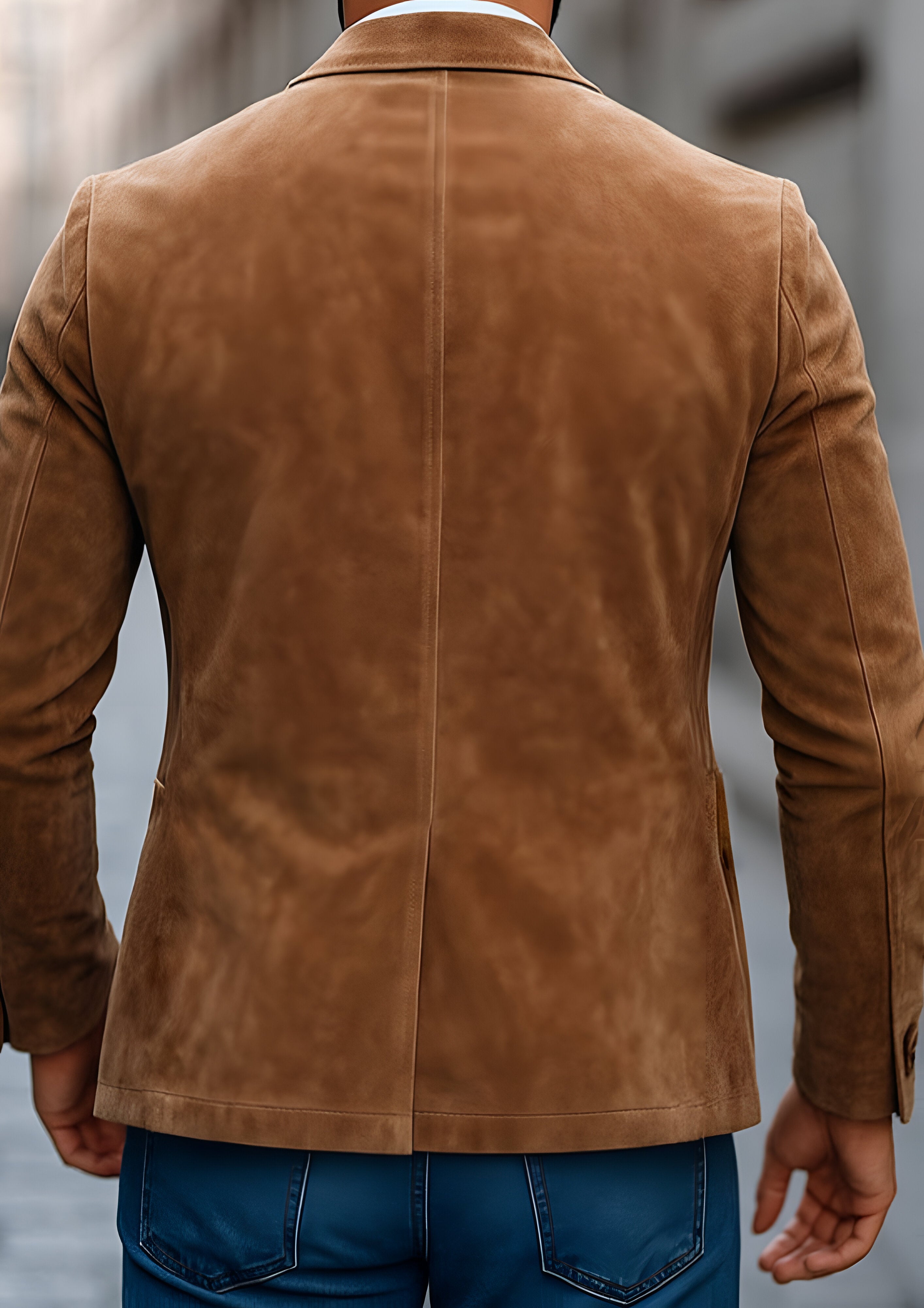 Suede Notch Lapel Blazer | Men's Casual Wear