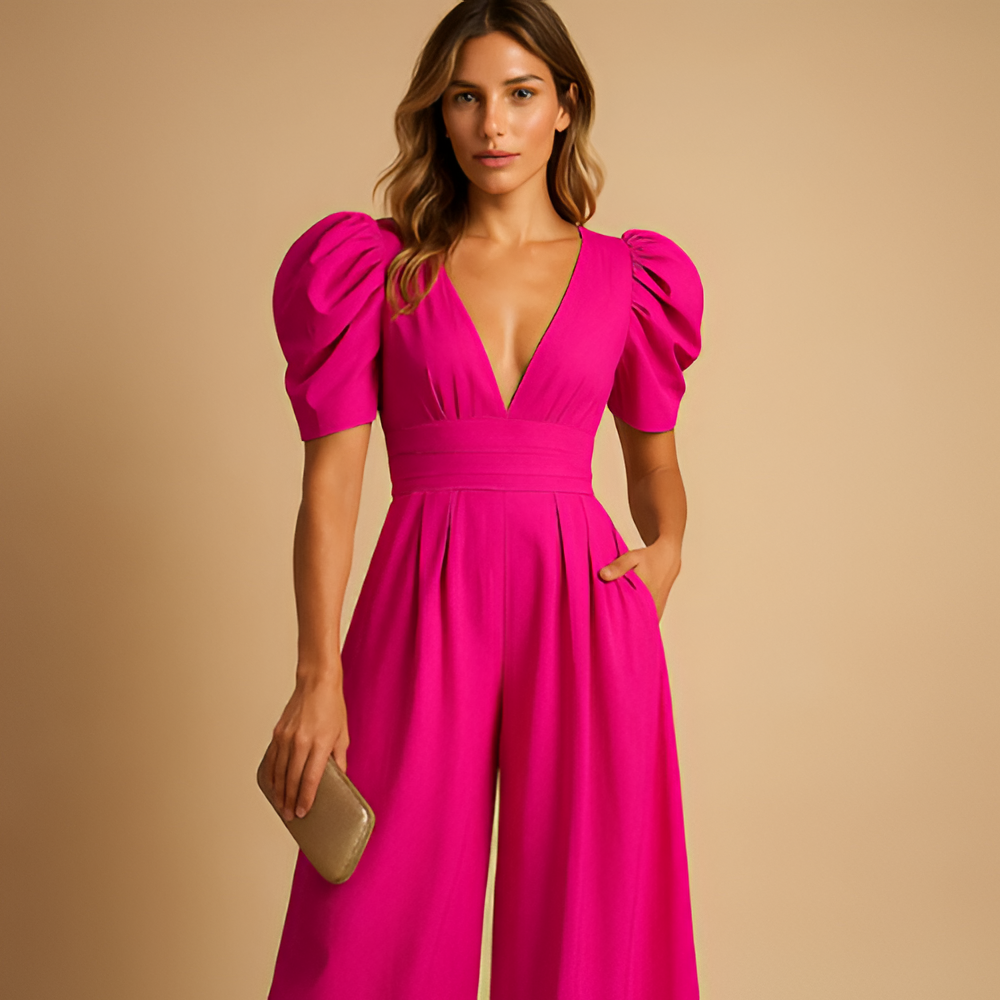 Women's Puff Sleeve Fit Jumpsuit | Evening