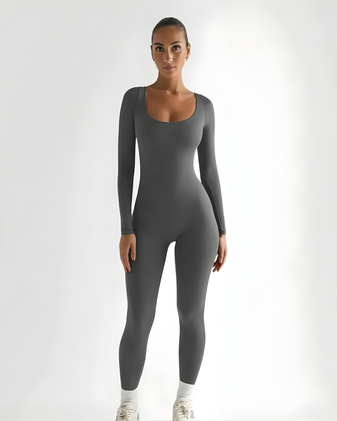 Women’s Summer Long Sleeve Jumpsuit | Scoop Neck