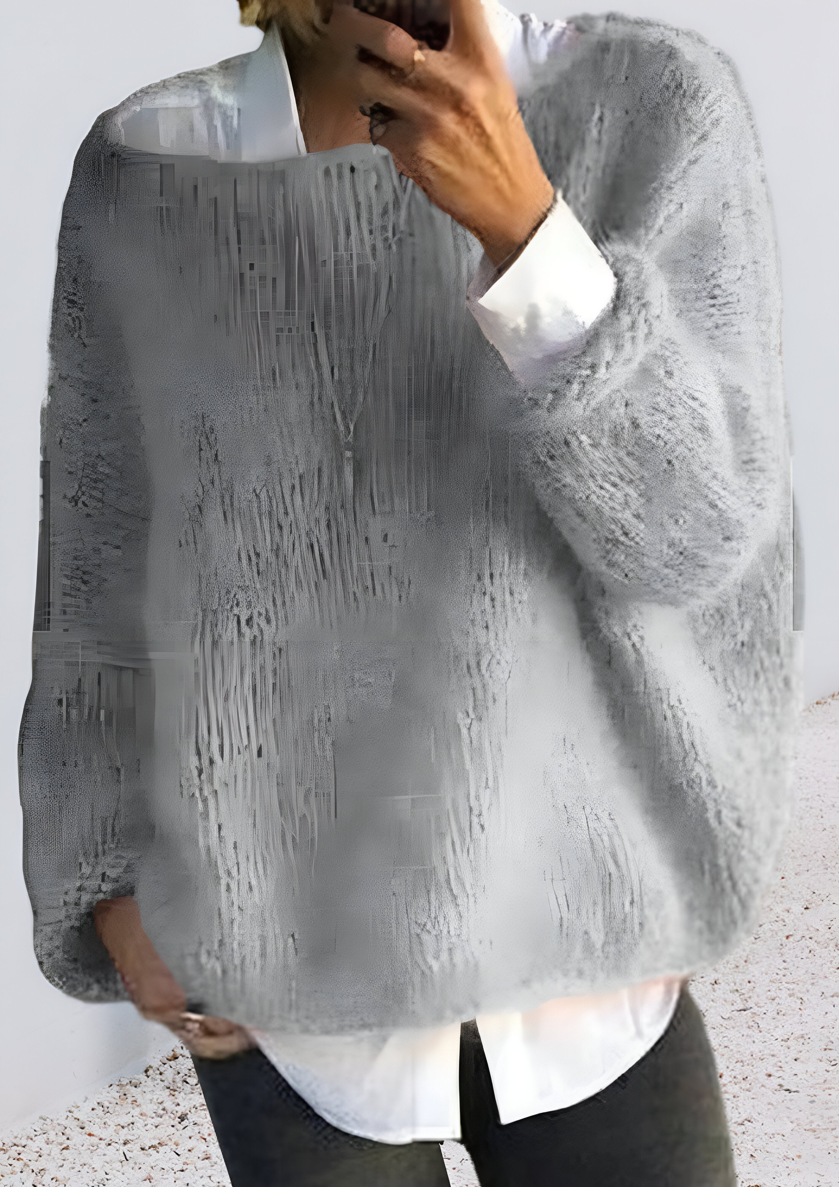 Off Shoulder Fluffy Jumper | Women's Loose Fit