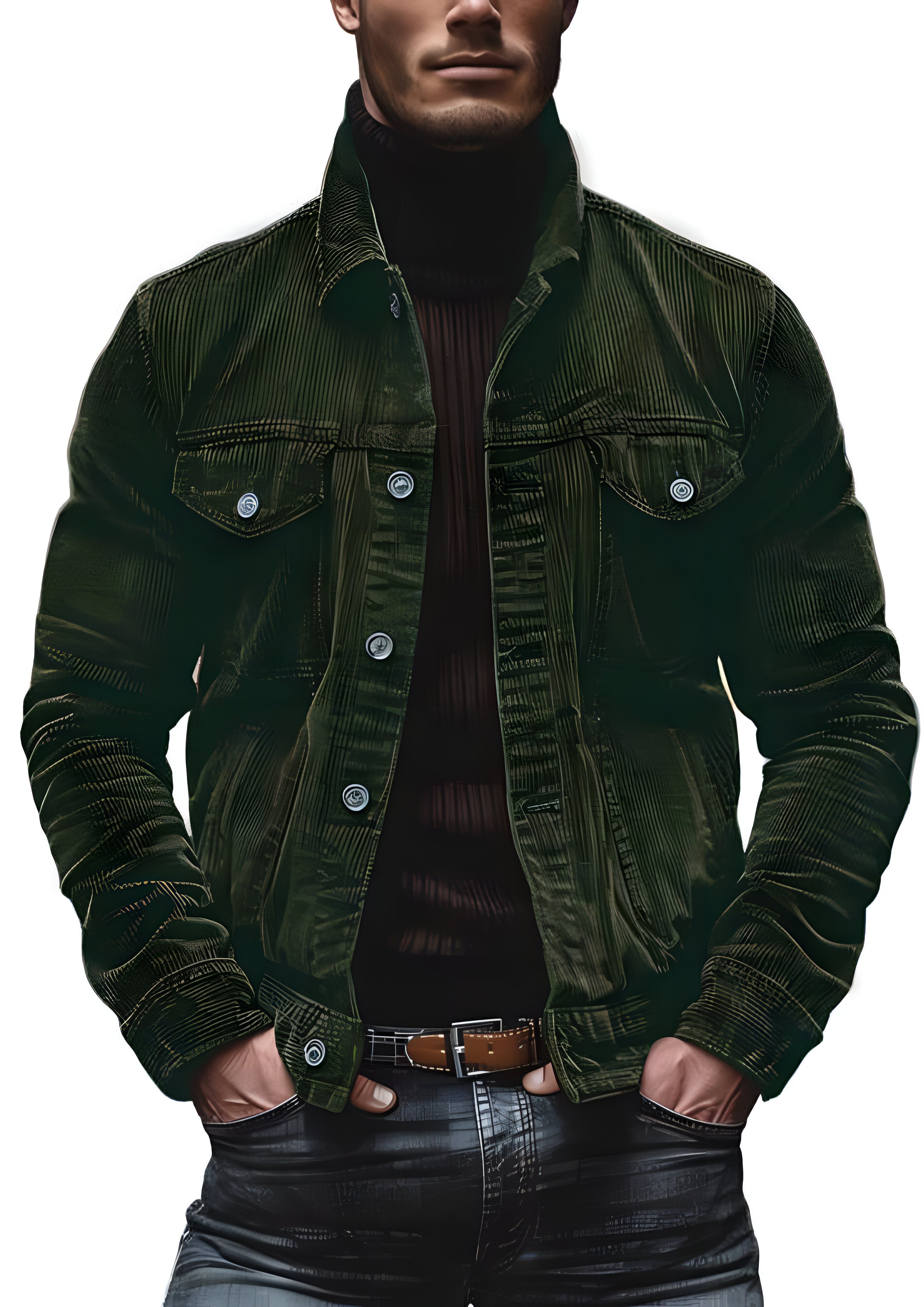 Vintage Corduroy Jacket | Men's Multi-Pocket