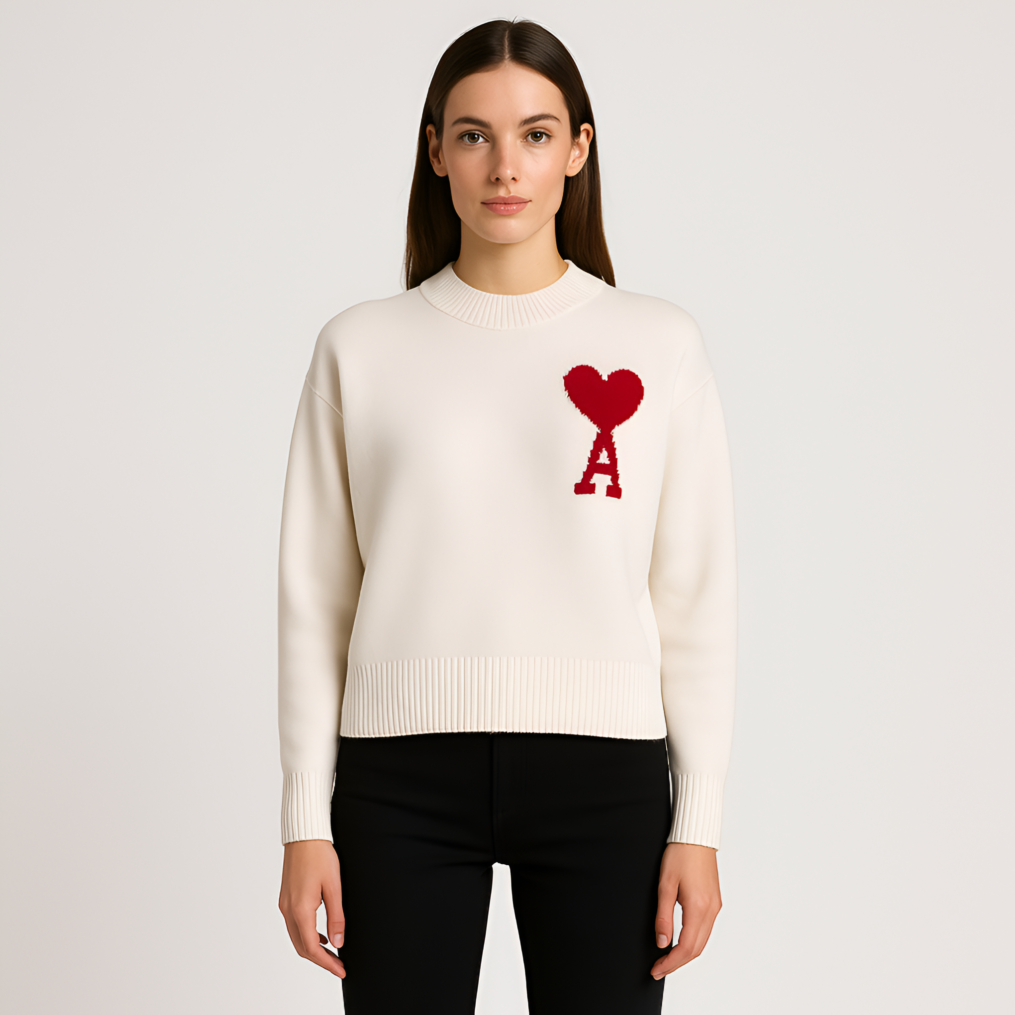 Heart Emblem Jumper | Women's Winter Relaxed