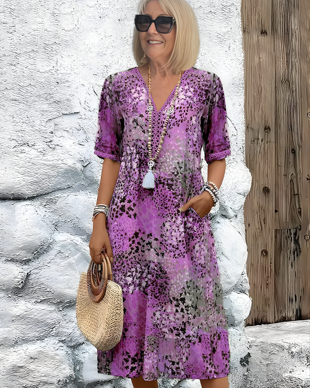 Women’s Summer Midi Dress | Abstract Print