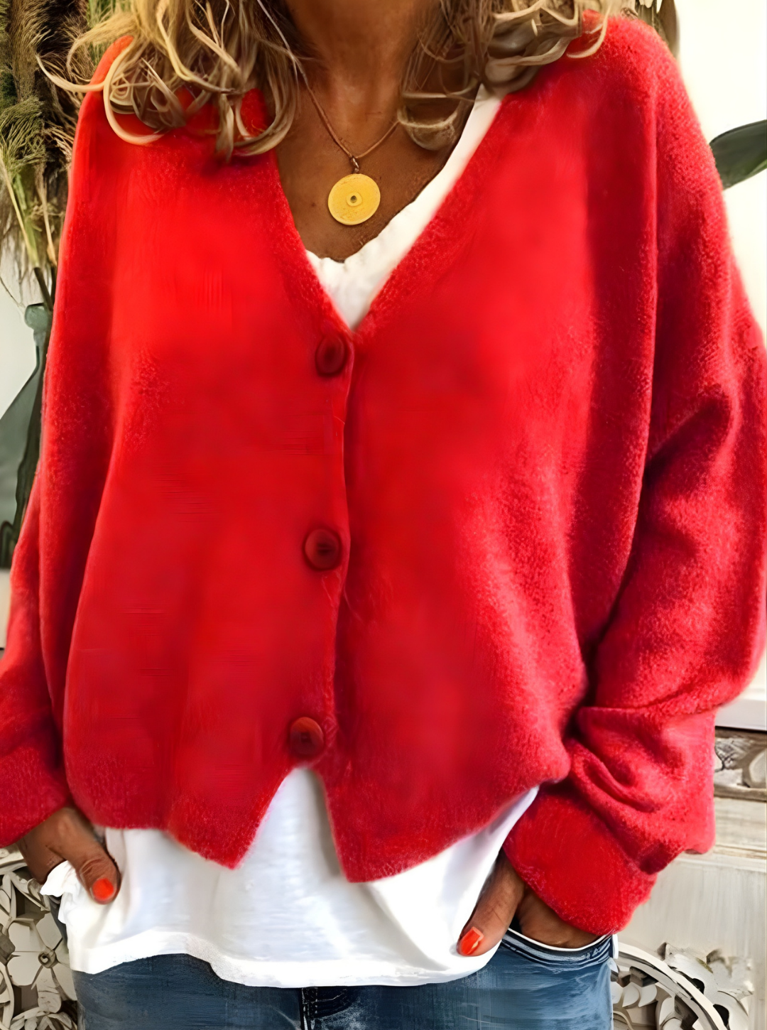 Women’s Summer V-Neck Cardigan | Button-Front