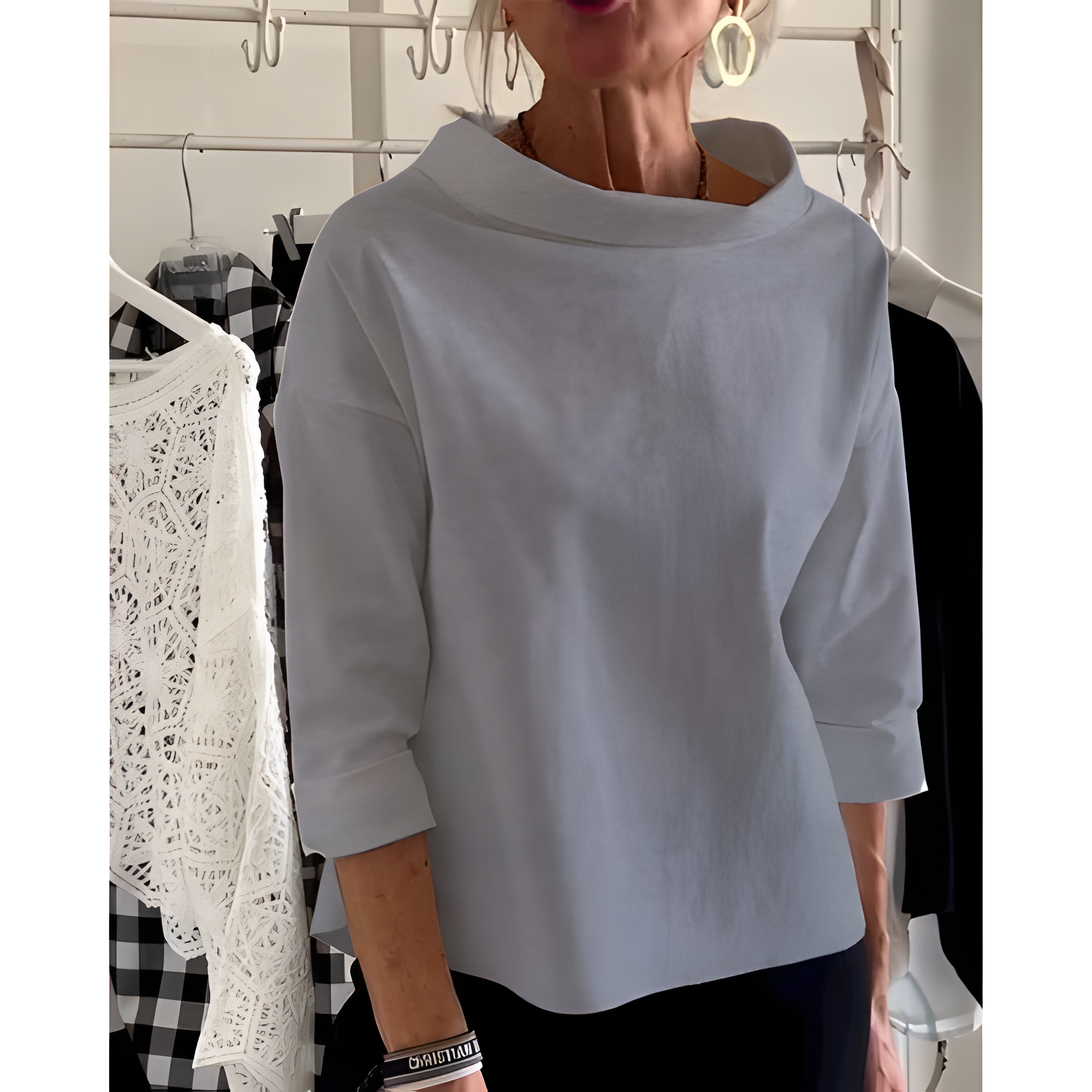 Women's Modern Relaxed Boat Neck Top | Summer