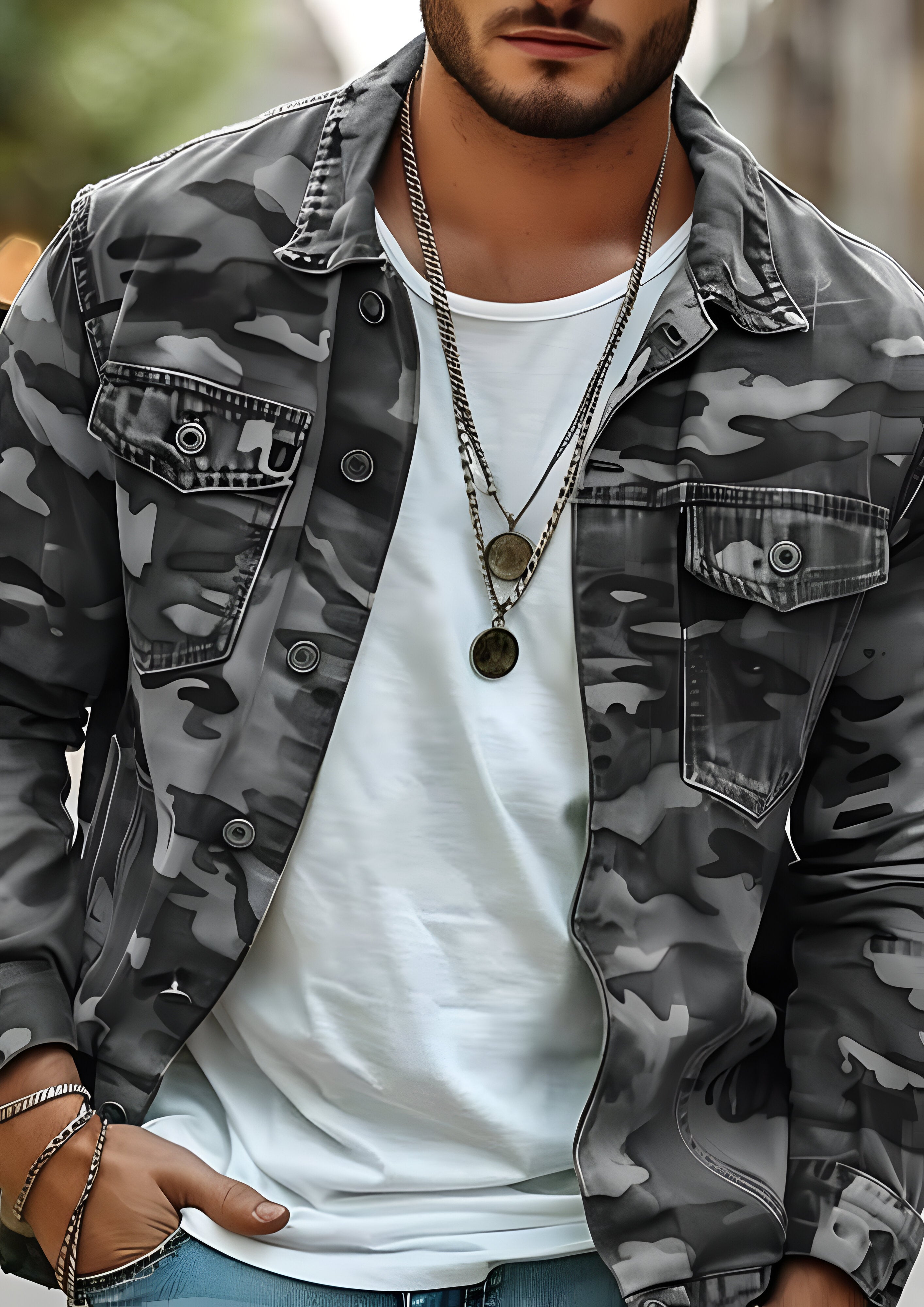 Canvas Retro Over Wear Jacket | Men's Camouflage