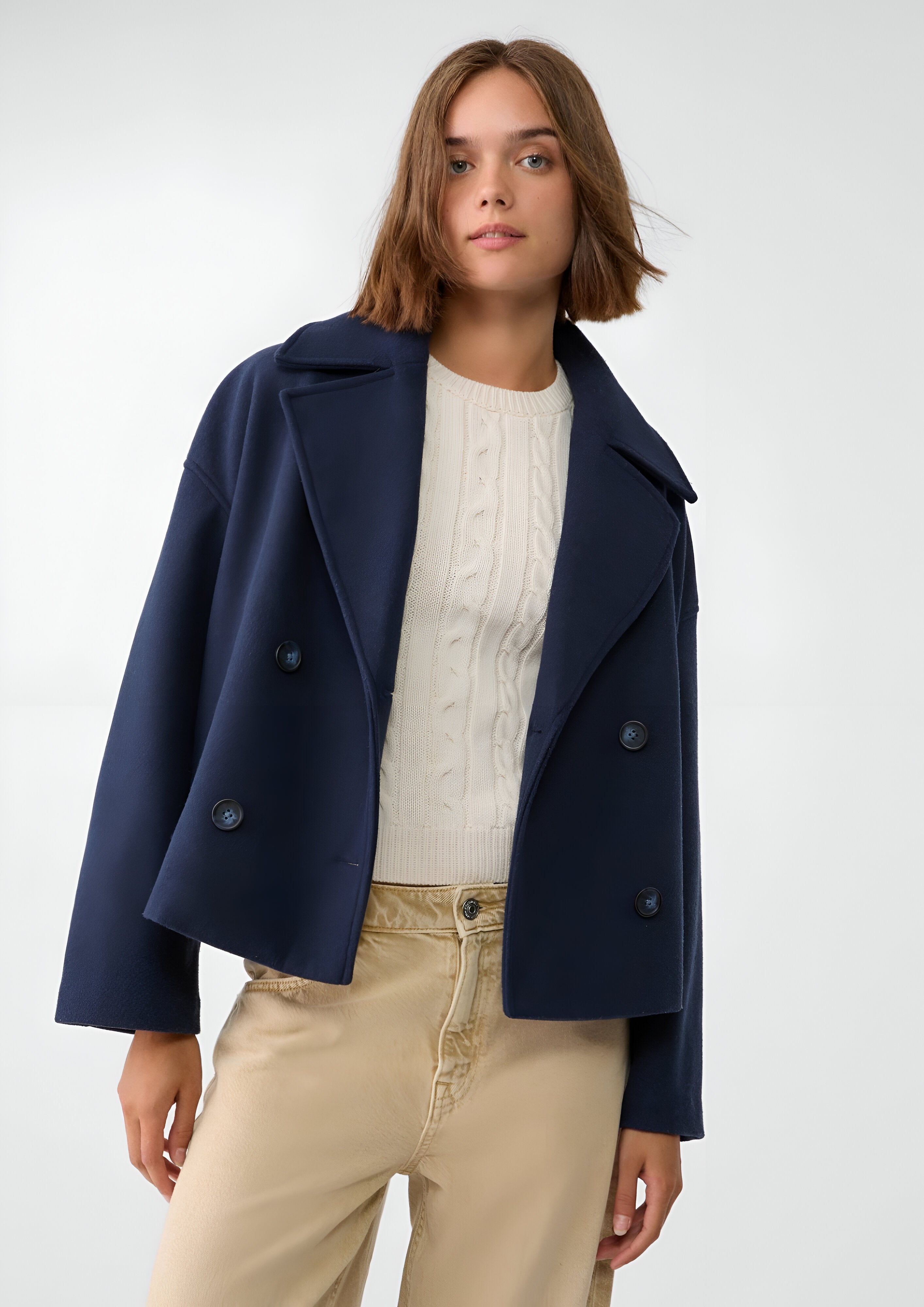 Cropped Pea Coat | Women's Winter Wear