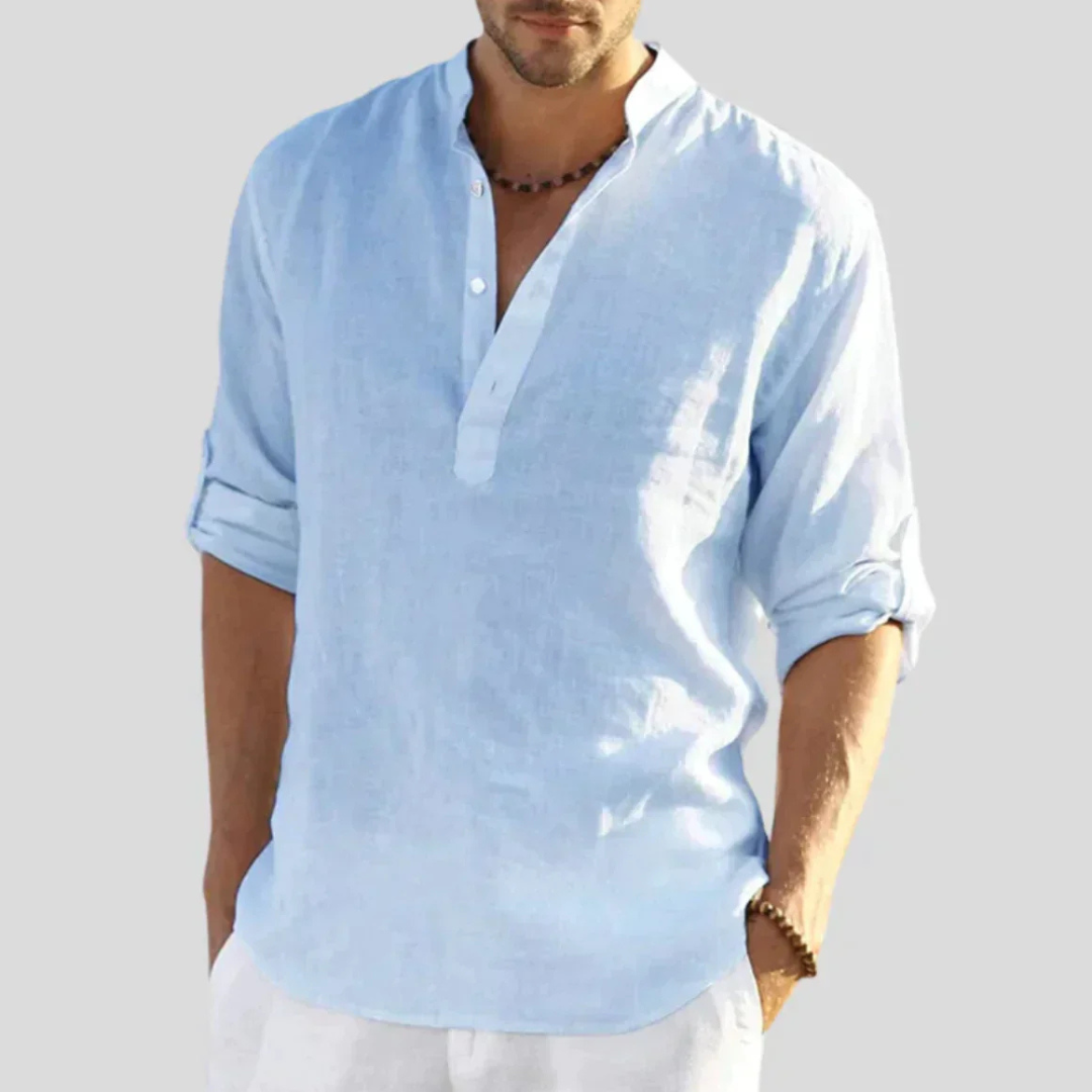 Men’s Relaxed Henley Shirt | Long Sleeve