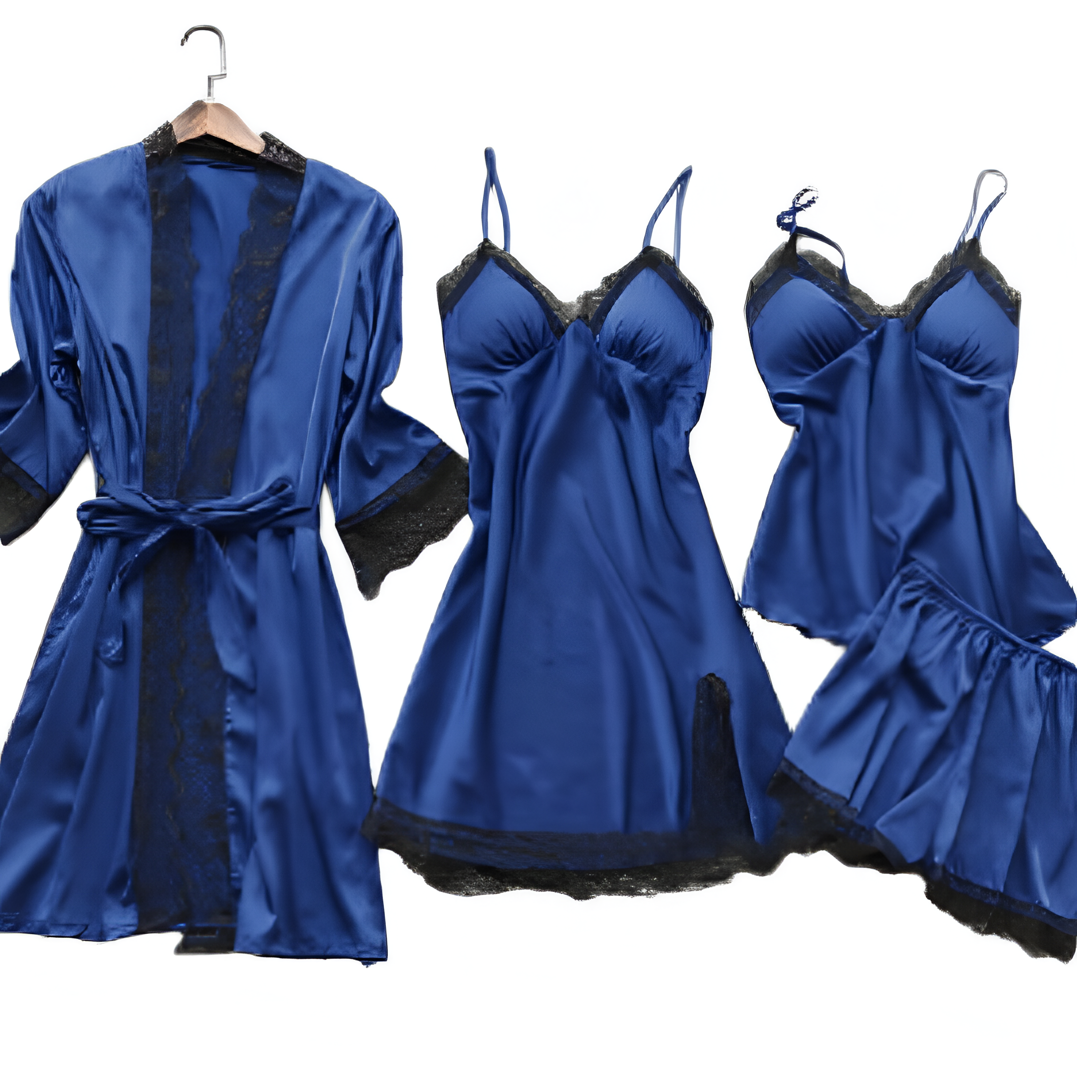 Women's Satin Pajamas | 4 Piece