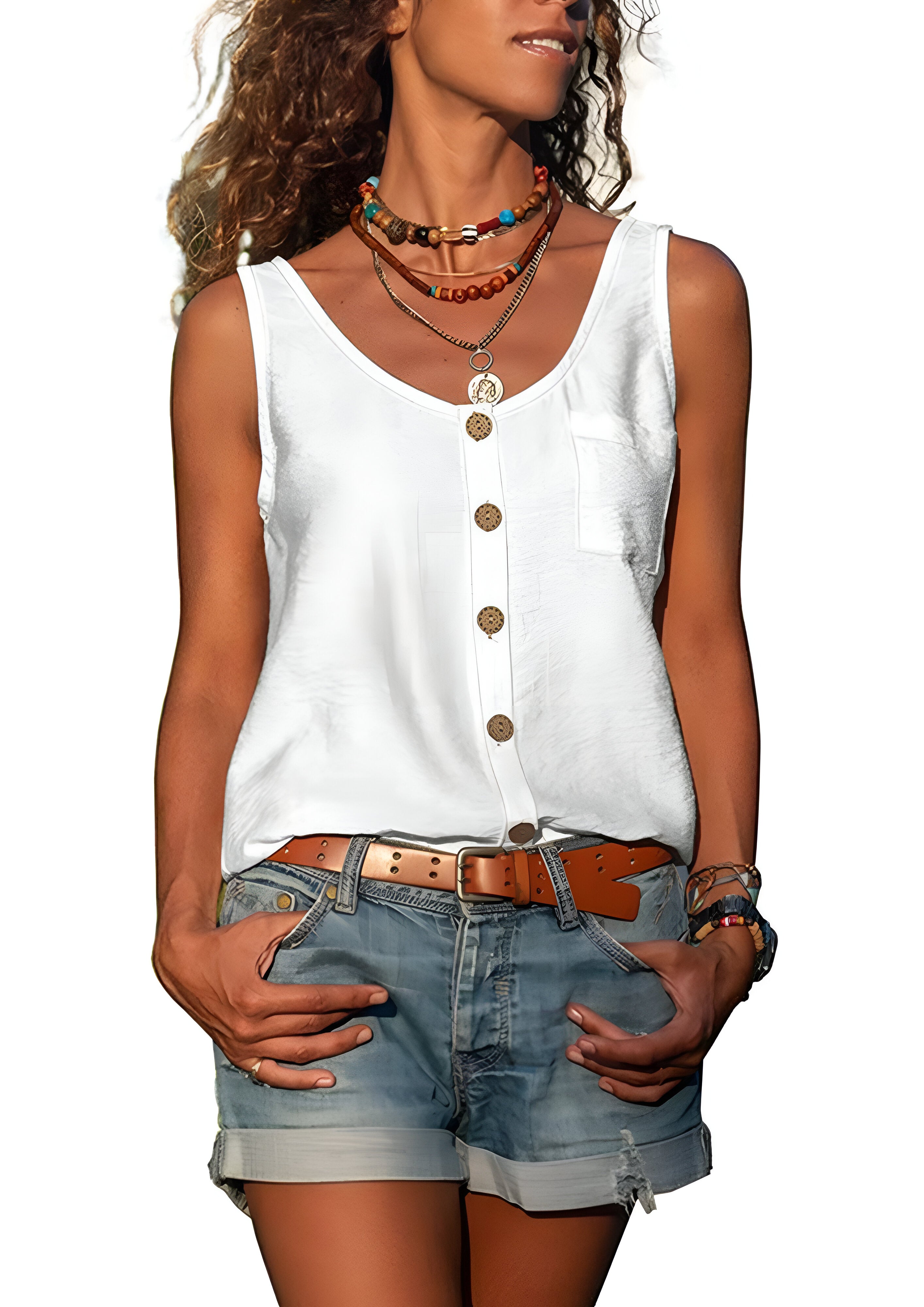 Women's  Casual Summer Top | Sleeveless