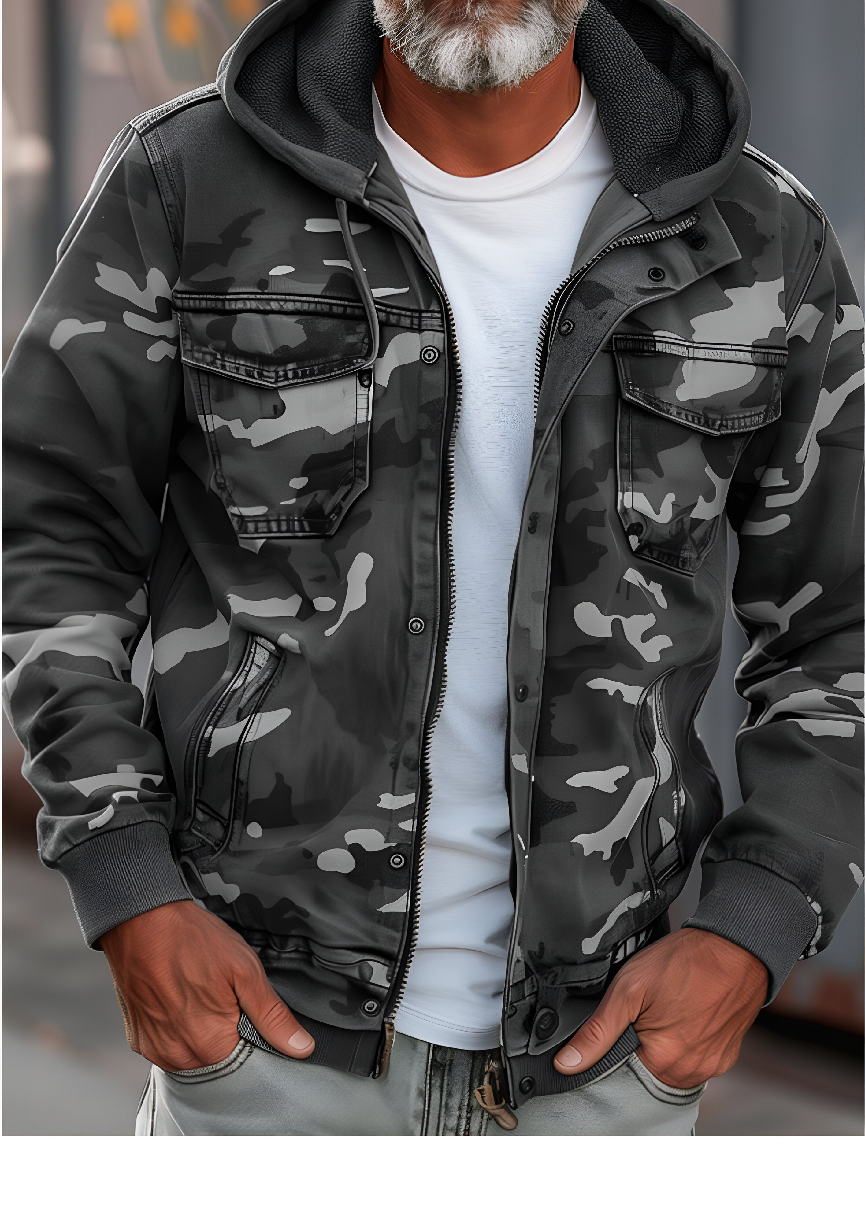 Hooded Cargo Jacket | Men's Camouflage