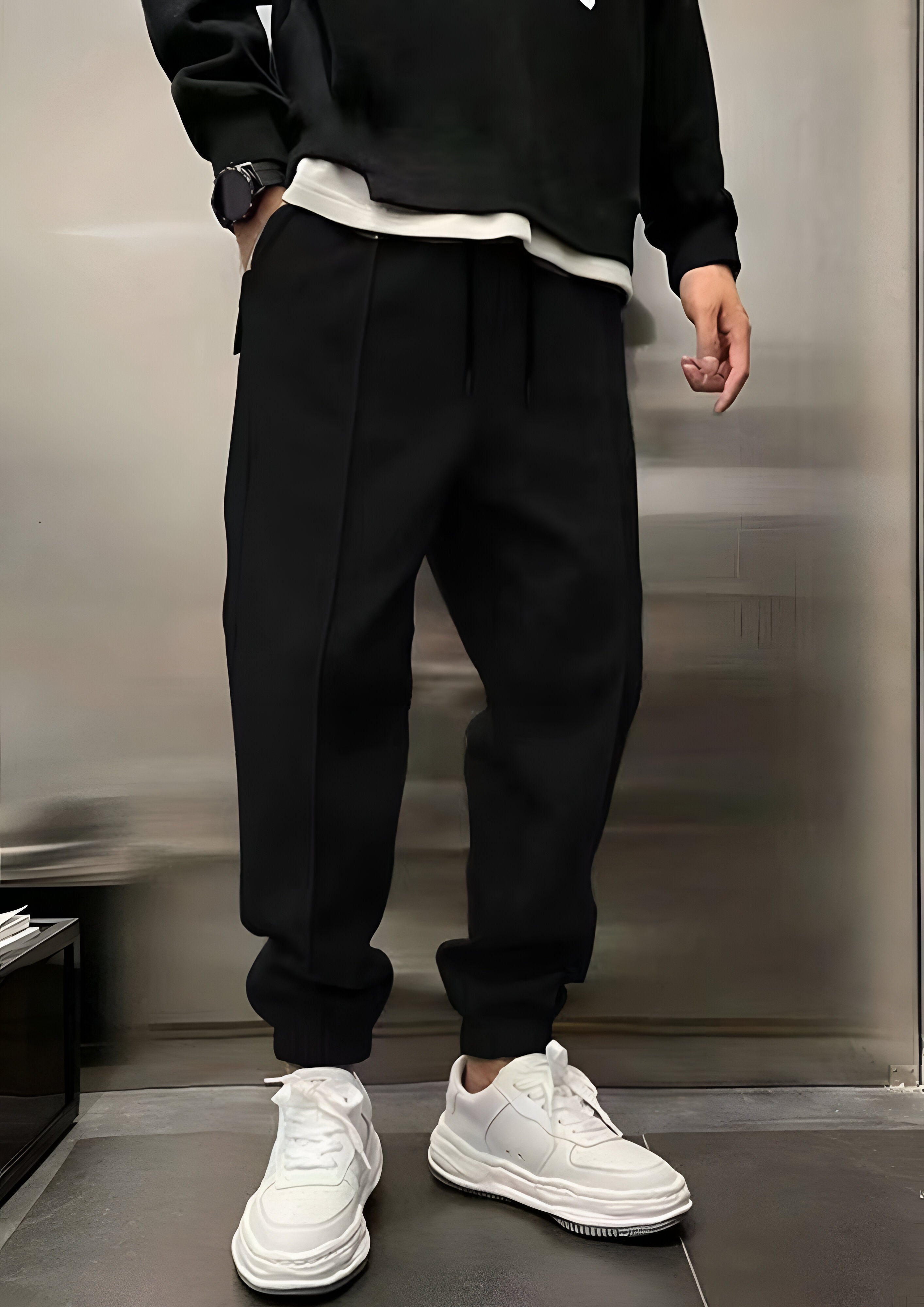 Elastic Waist Cargo Trousers | Men's Loose  Fit