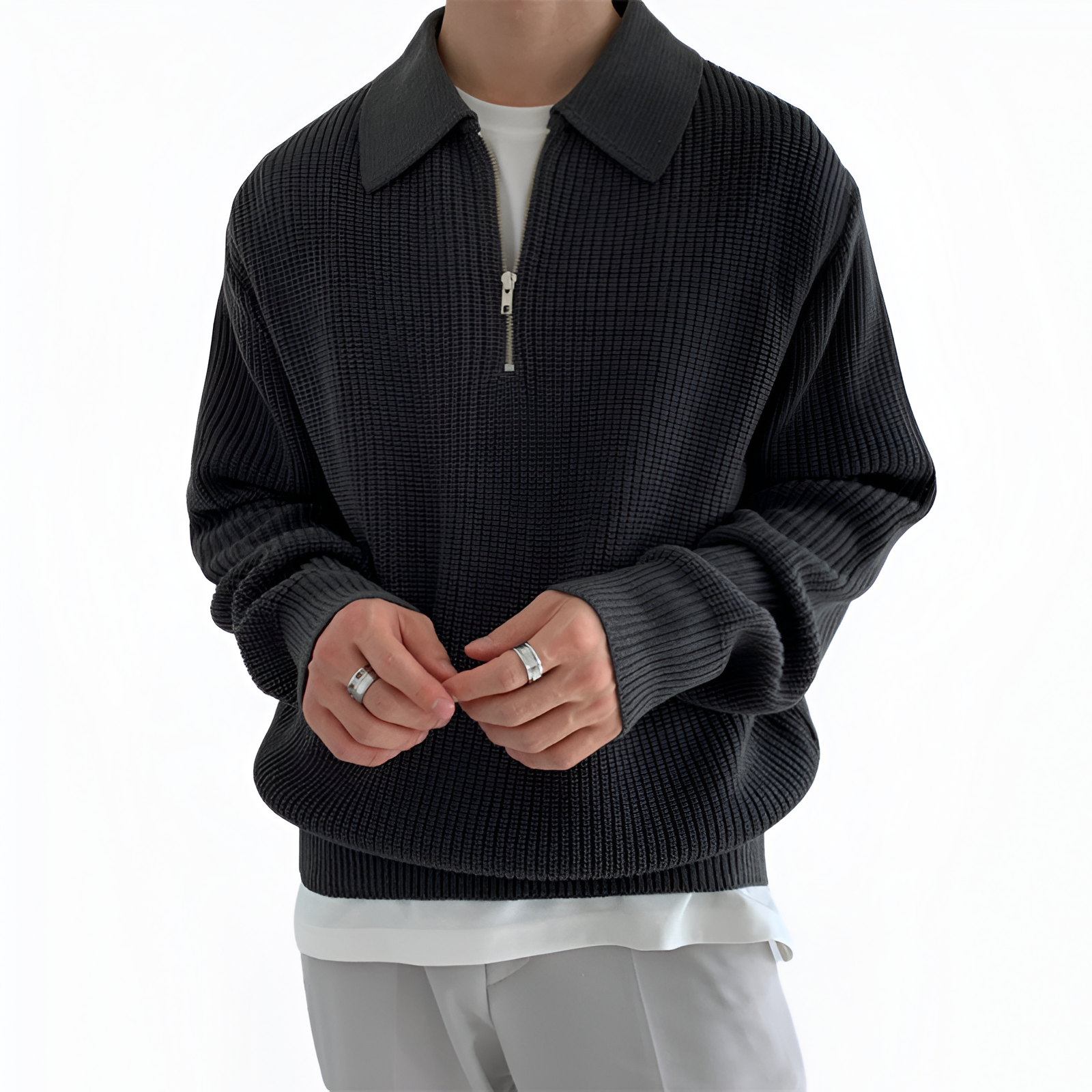 Half Zip Jumper | Men's Winter Modern Aesthetic