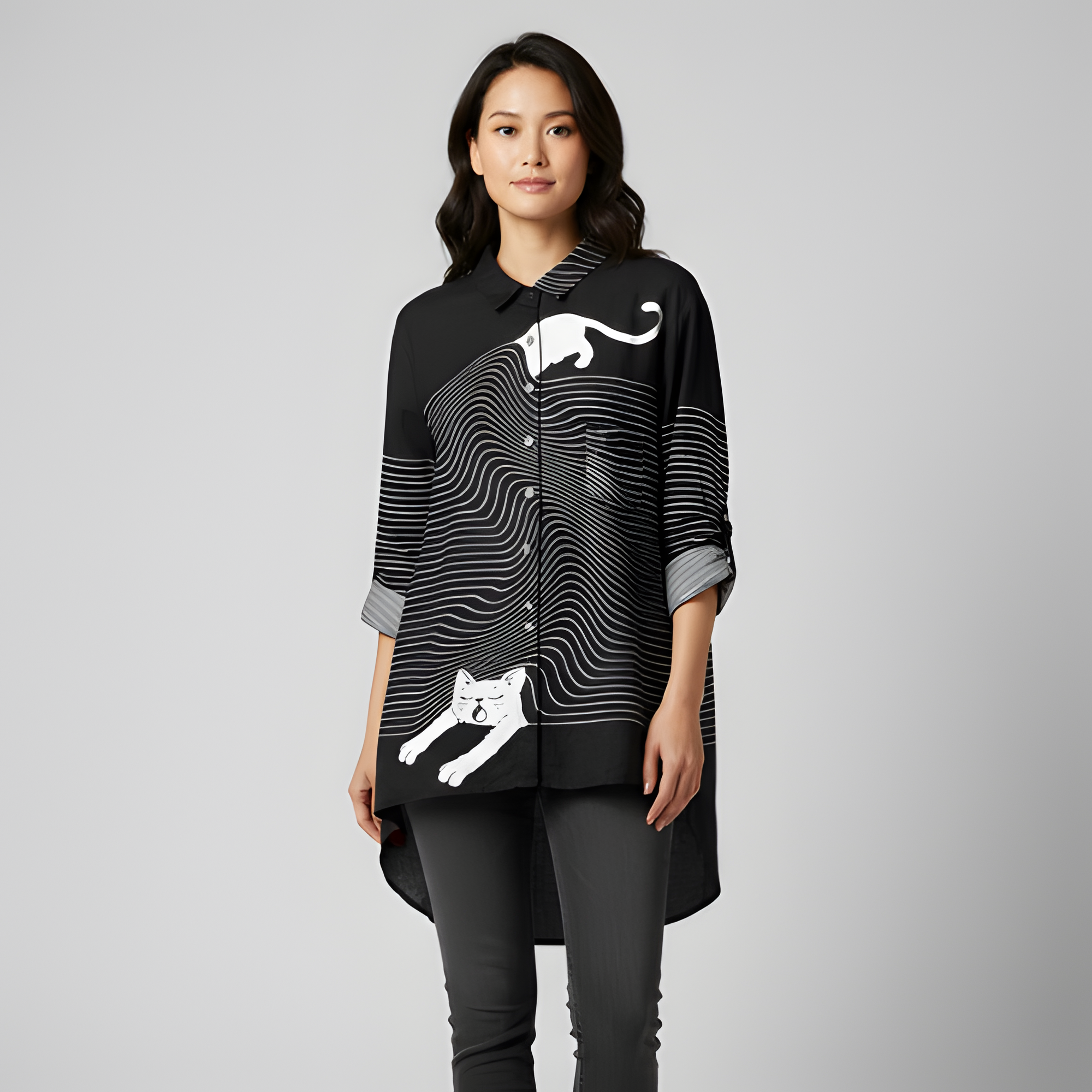 Women's Graphic Polo Shirt | Long Sleeve