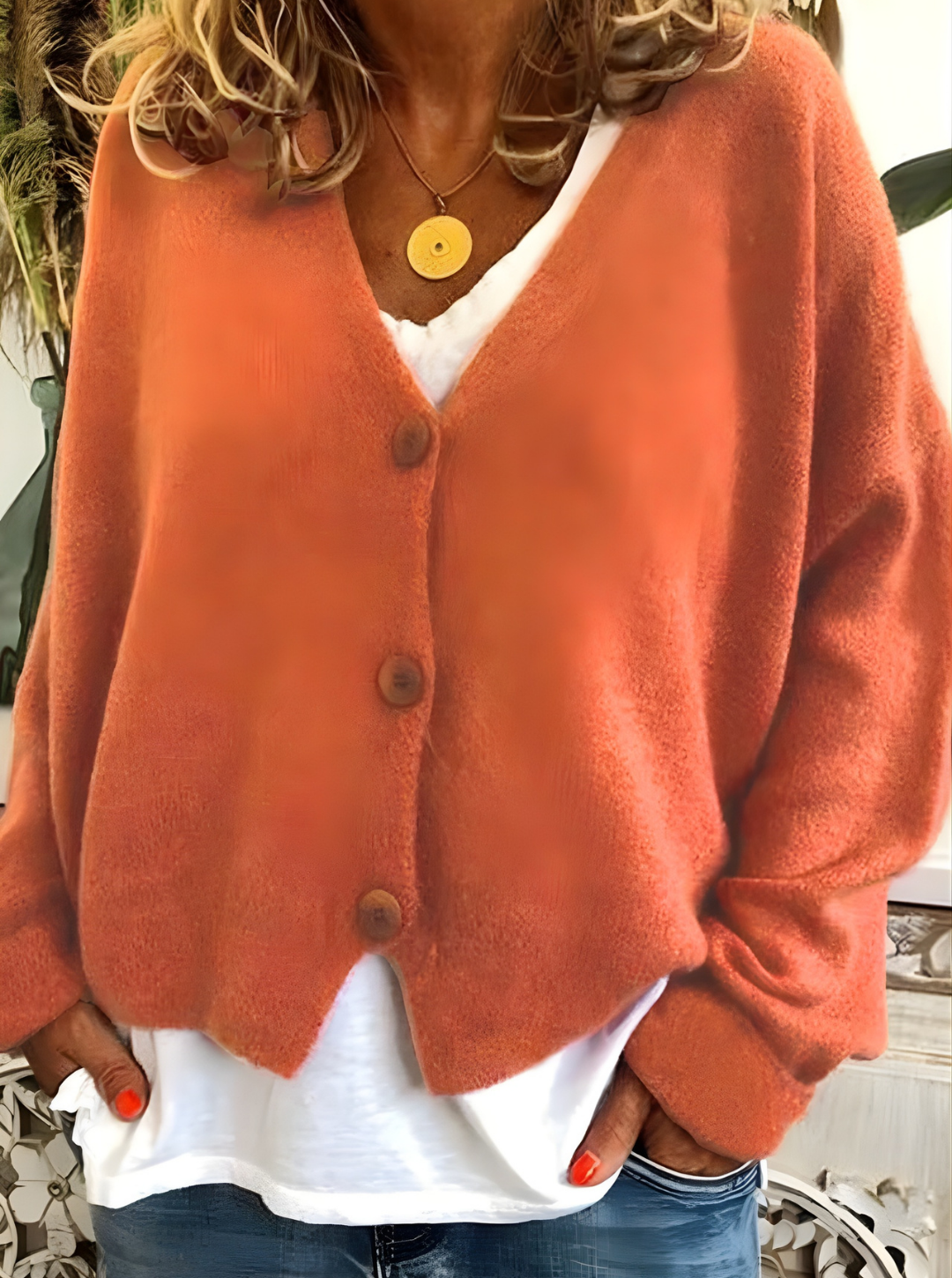 Women’s Summer V-Neck Cardigan | Button-Front