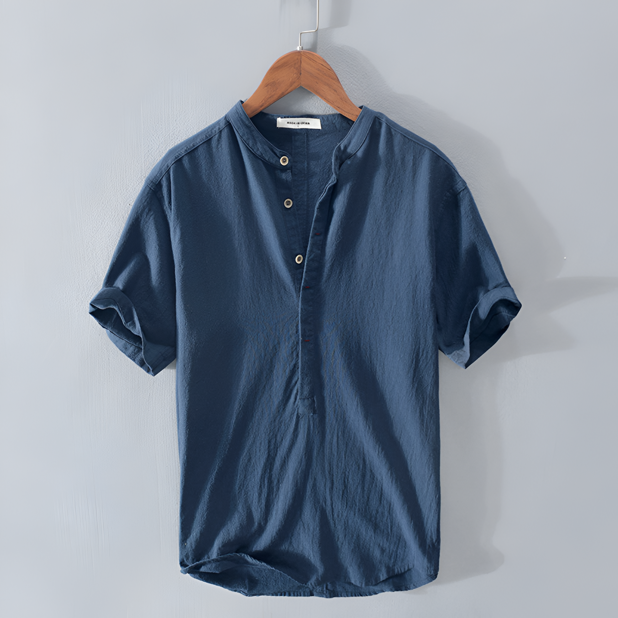 Stand Collar Shirt | Men's Casual Short Sleeve