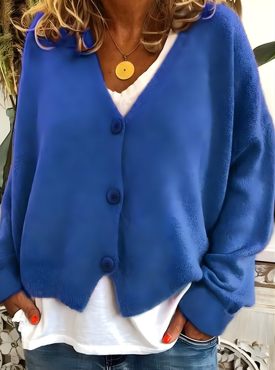 Women’s Summer V-Neck Cardigan | Button-Front