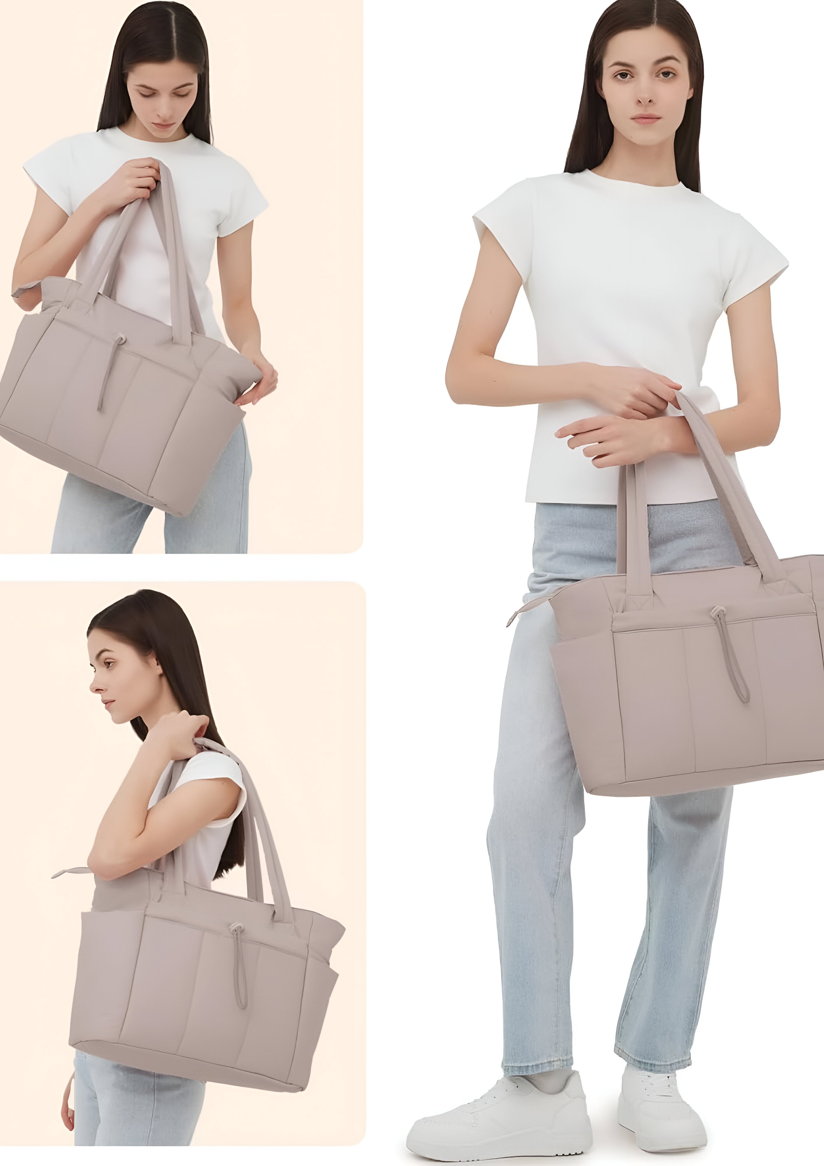 Women's Quilted Puffer Tote Bag | Large