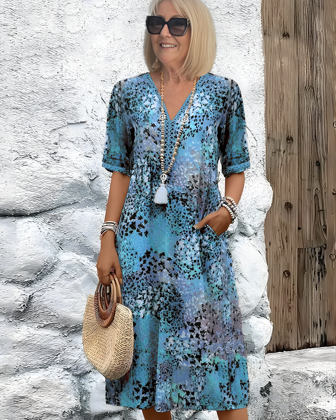 Women’s Summer Midi Dress | Abstract Print