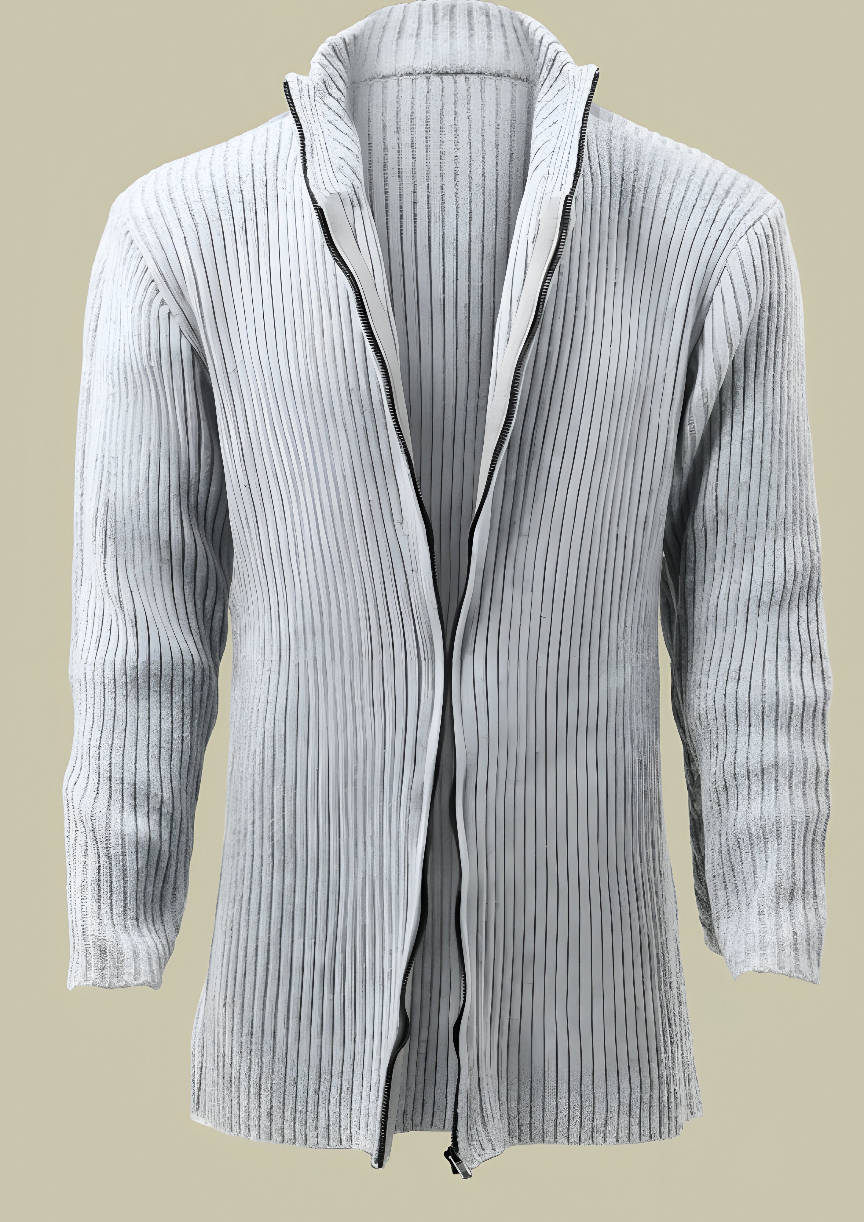 Mid-length Knit Cardigan | Men's Solid Striped