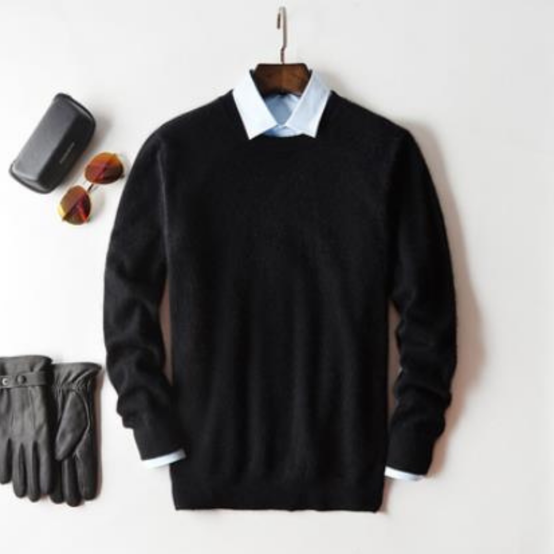 V-Neck Jumper | Men Plain Minimal Knit
