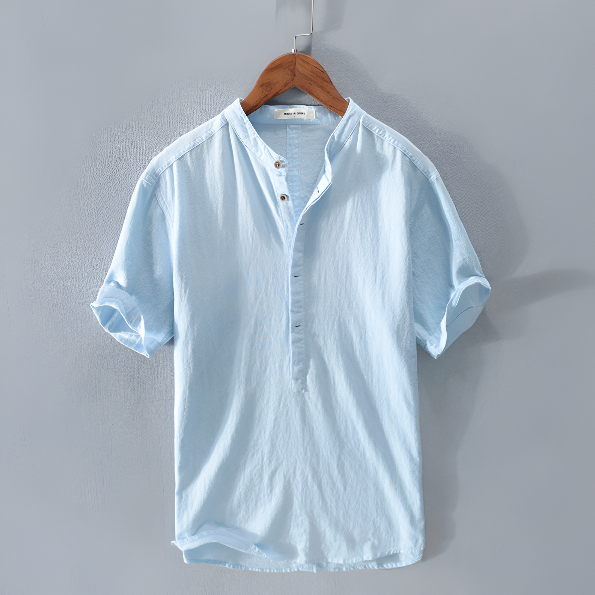 Stand Collar Shirt | Men's Casual Short Sleeve