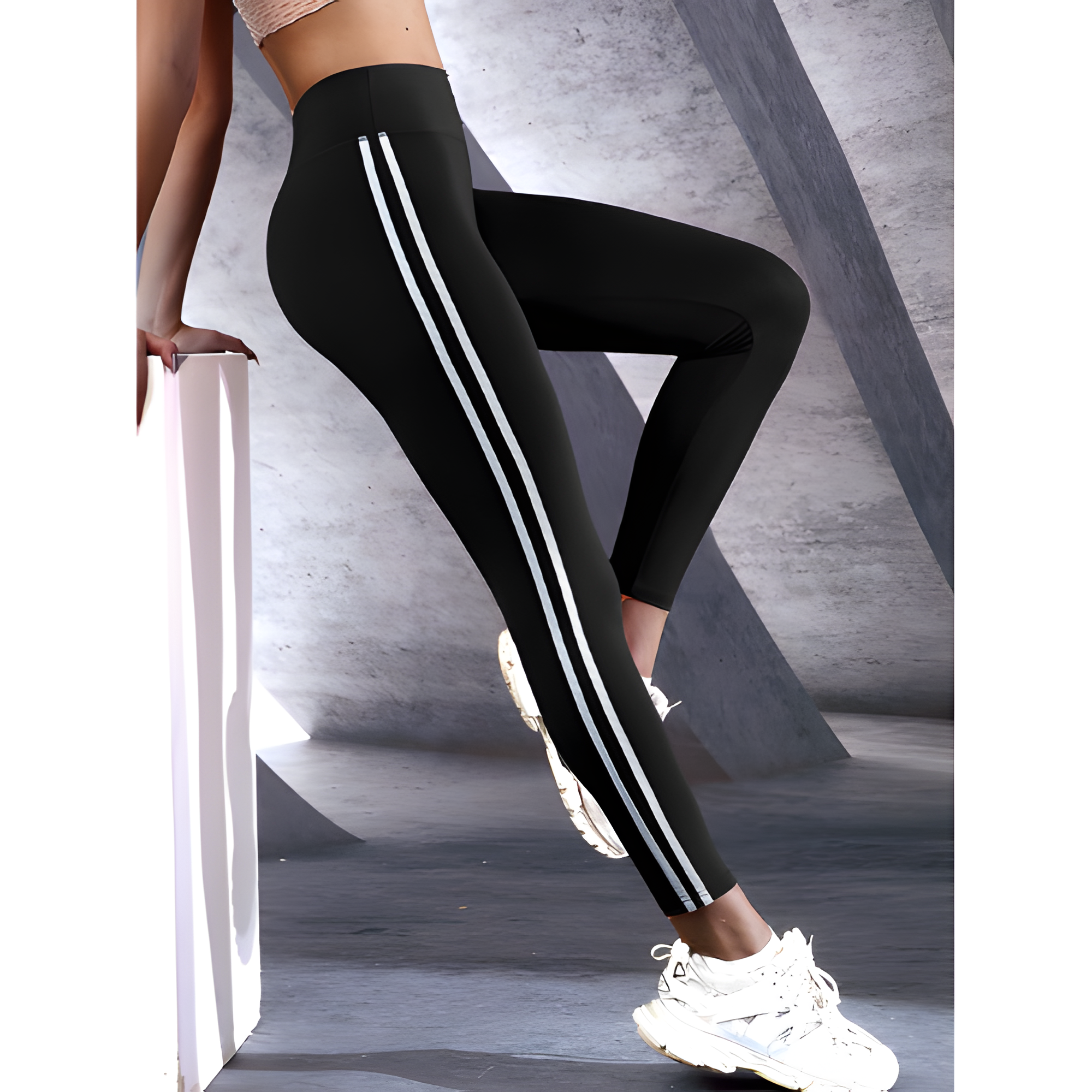 High-Waist Leggings | Women’s Double Stripe Active Style