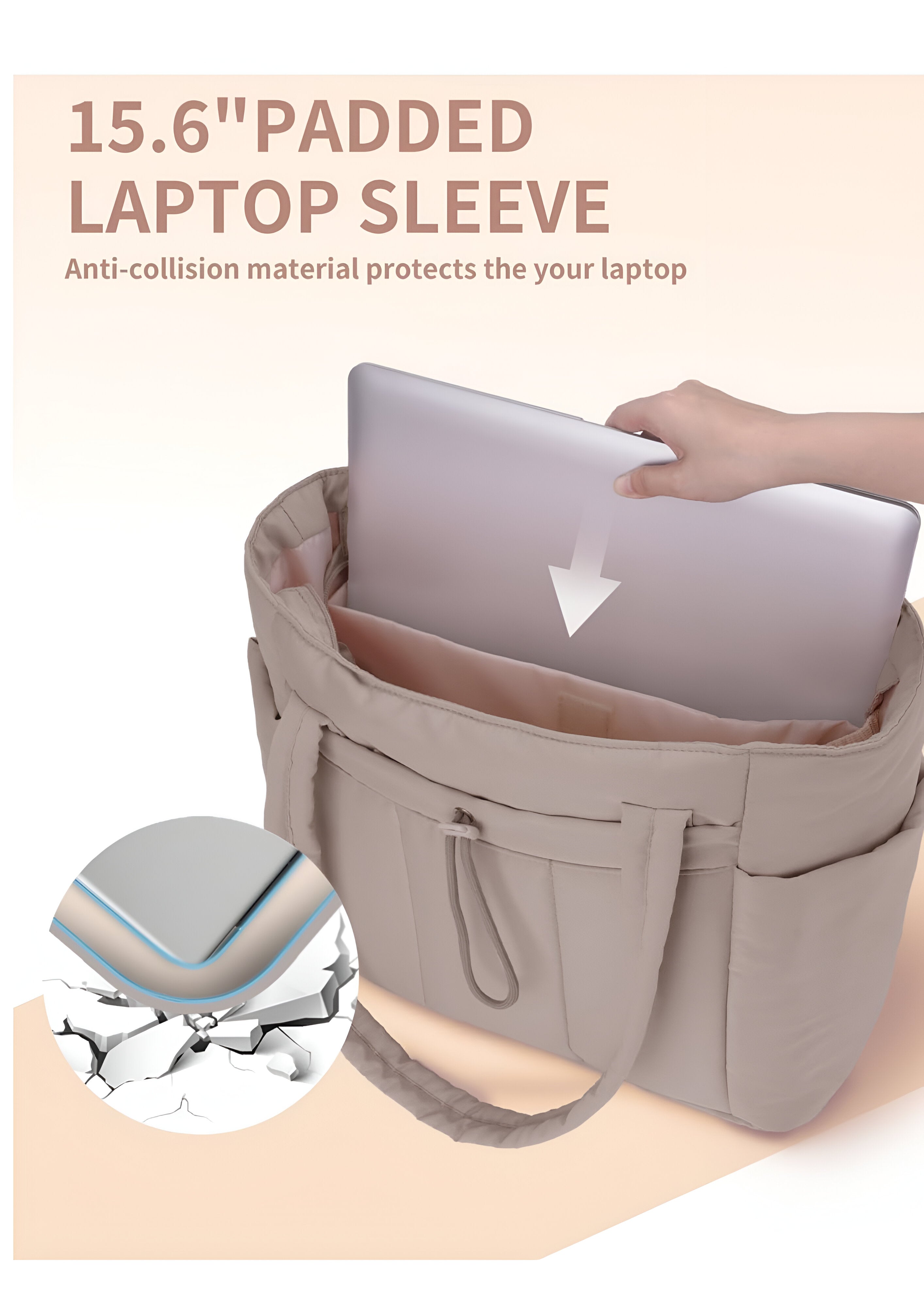 Women's Quilted Puffer Tote Bag | Large