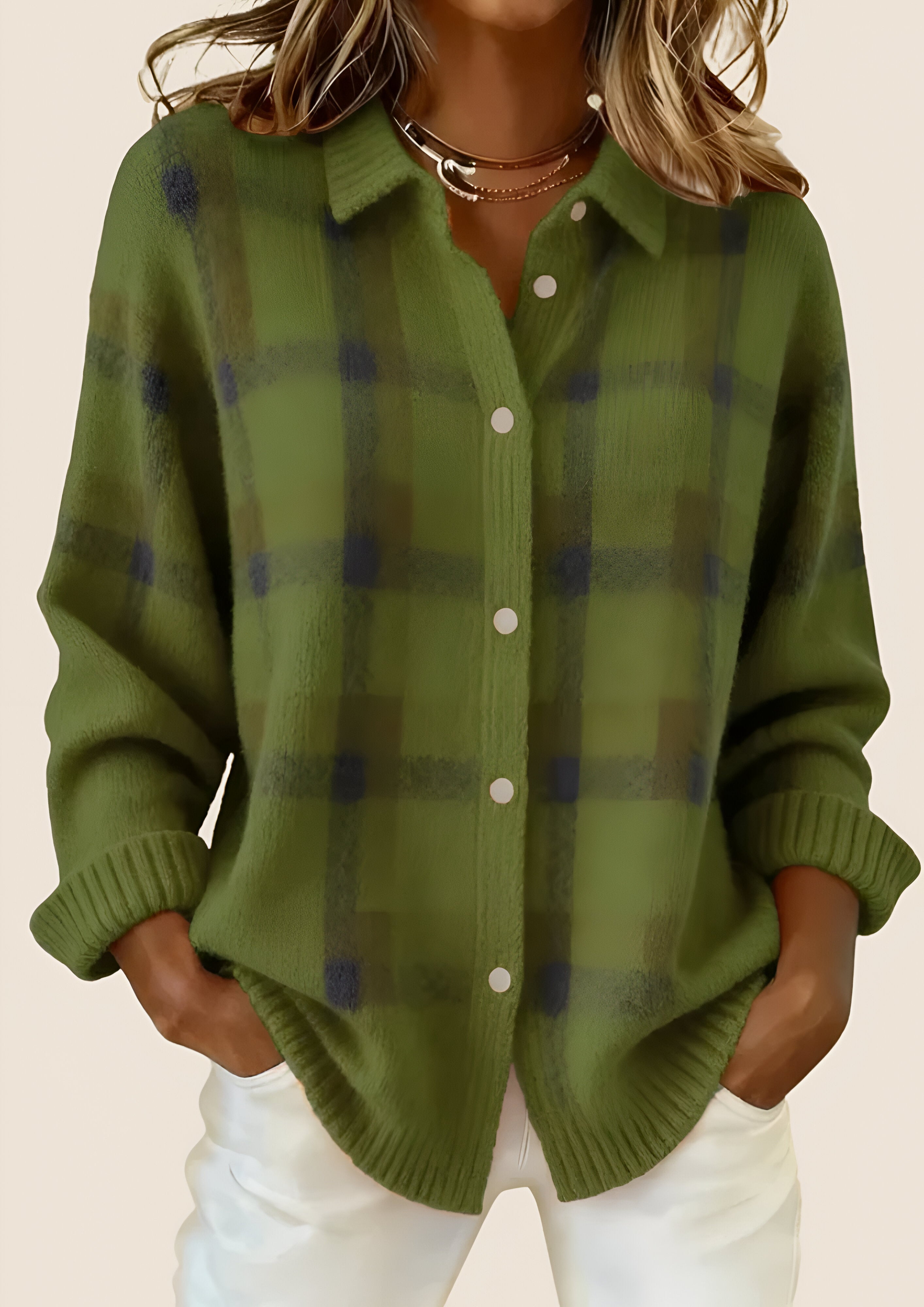 Women's Retro Checkered Cardigan | Relaxed Smart Casual