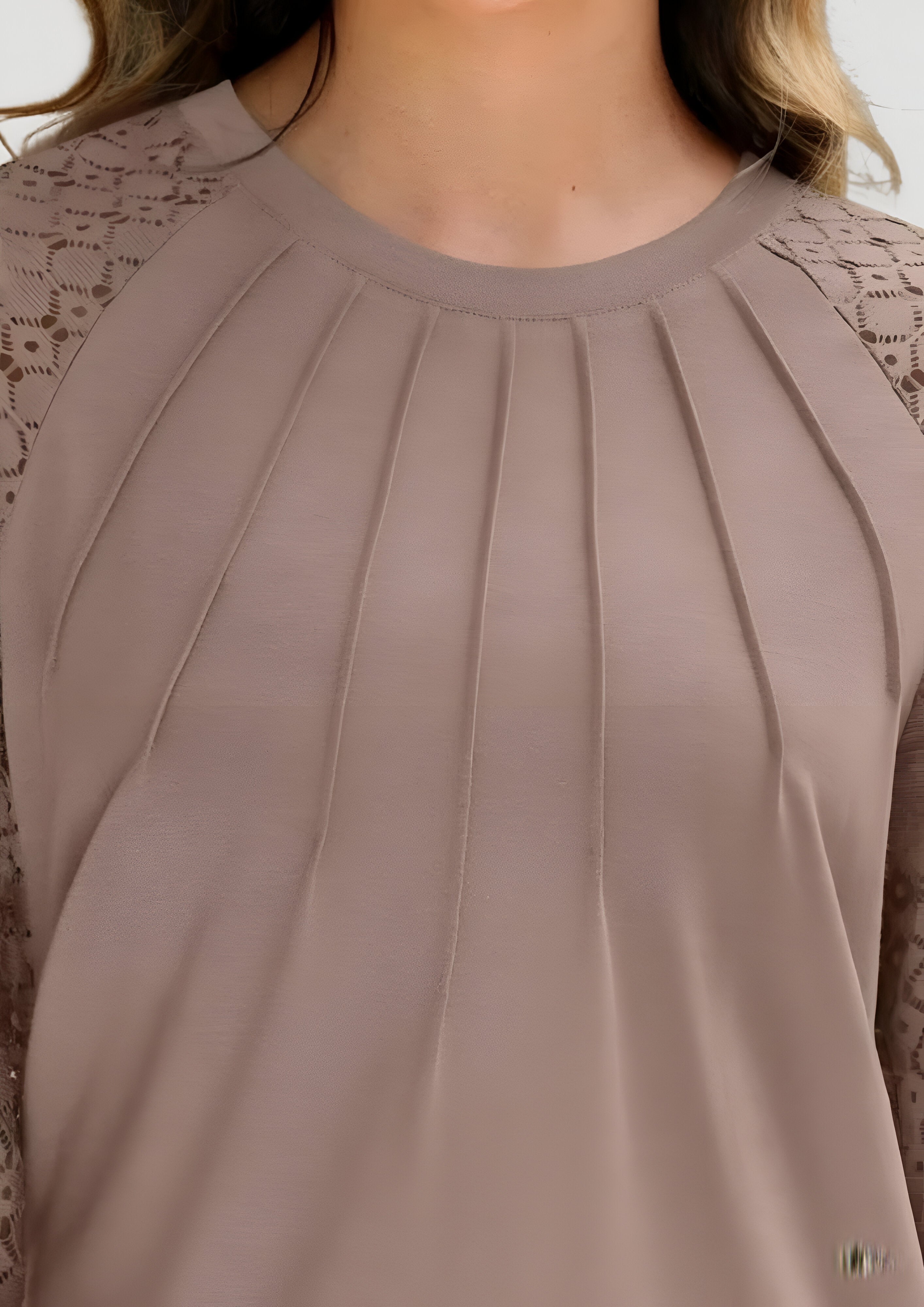 Pleated Lace Blouse | Women's Long Sleeve Top