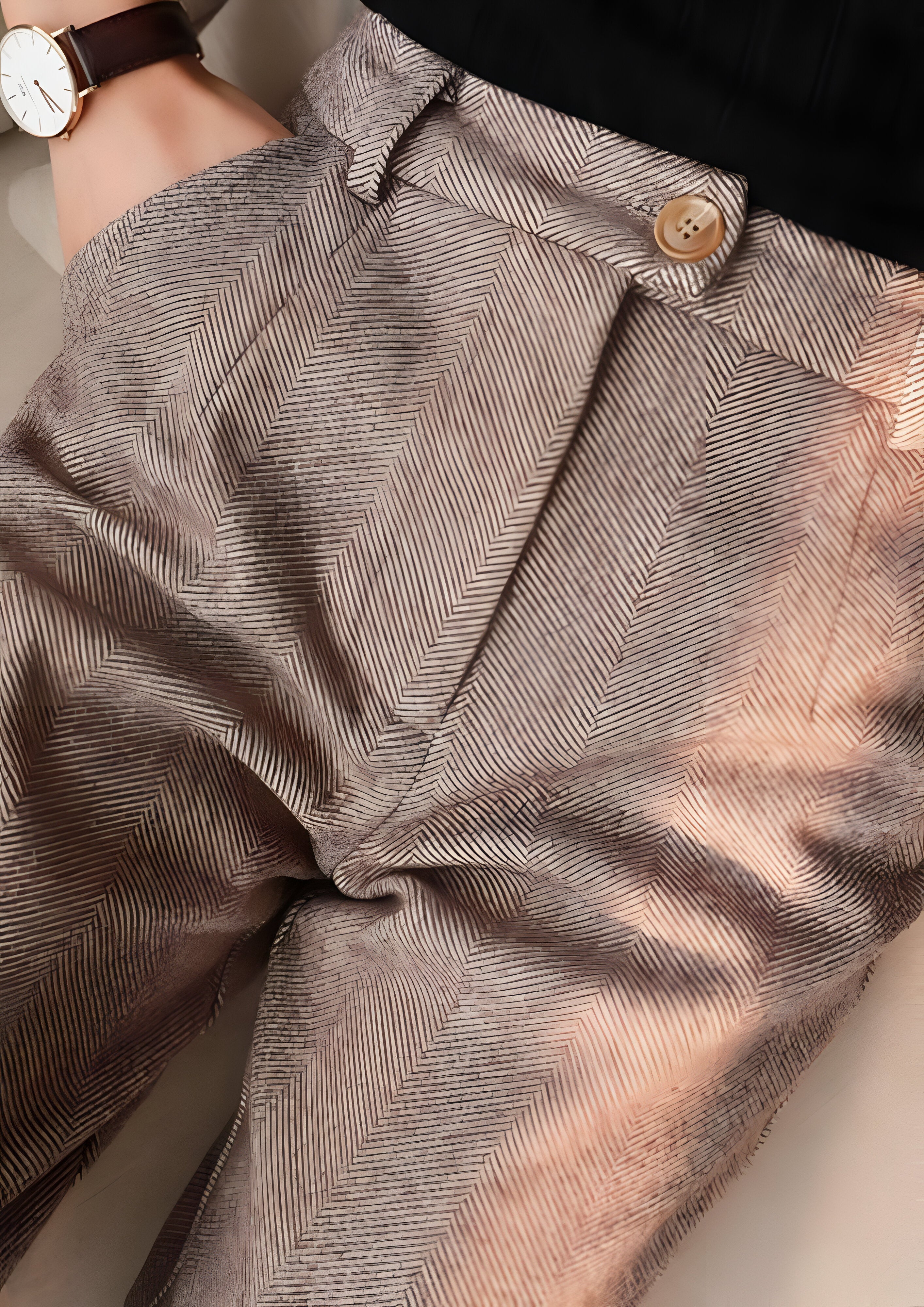 Men's Herringbone Trousers | Modern Classic Fit