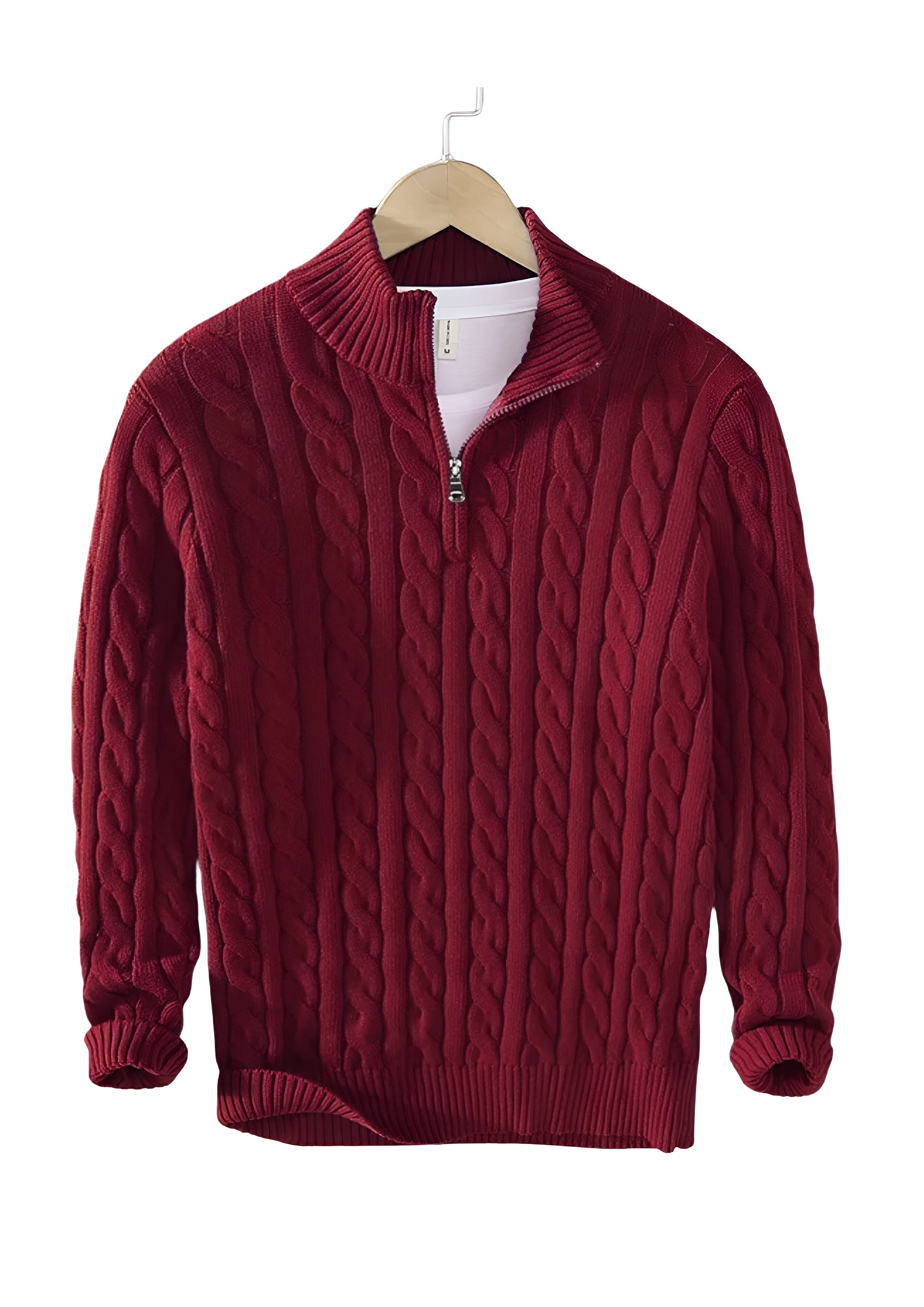 Half Zip Rib-Knit Jumper | Men's Long Sleeve