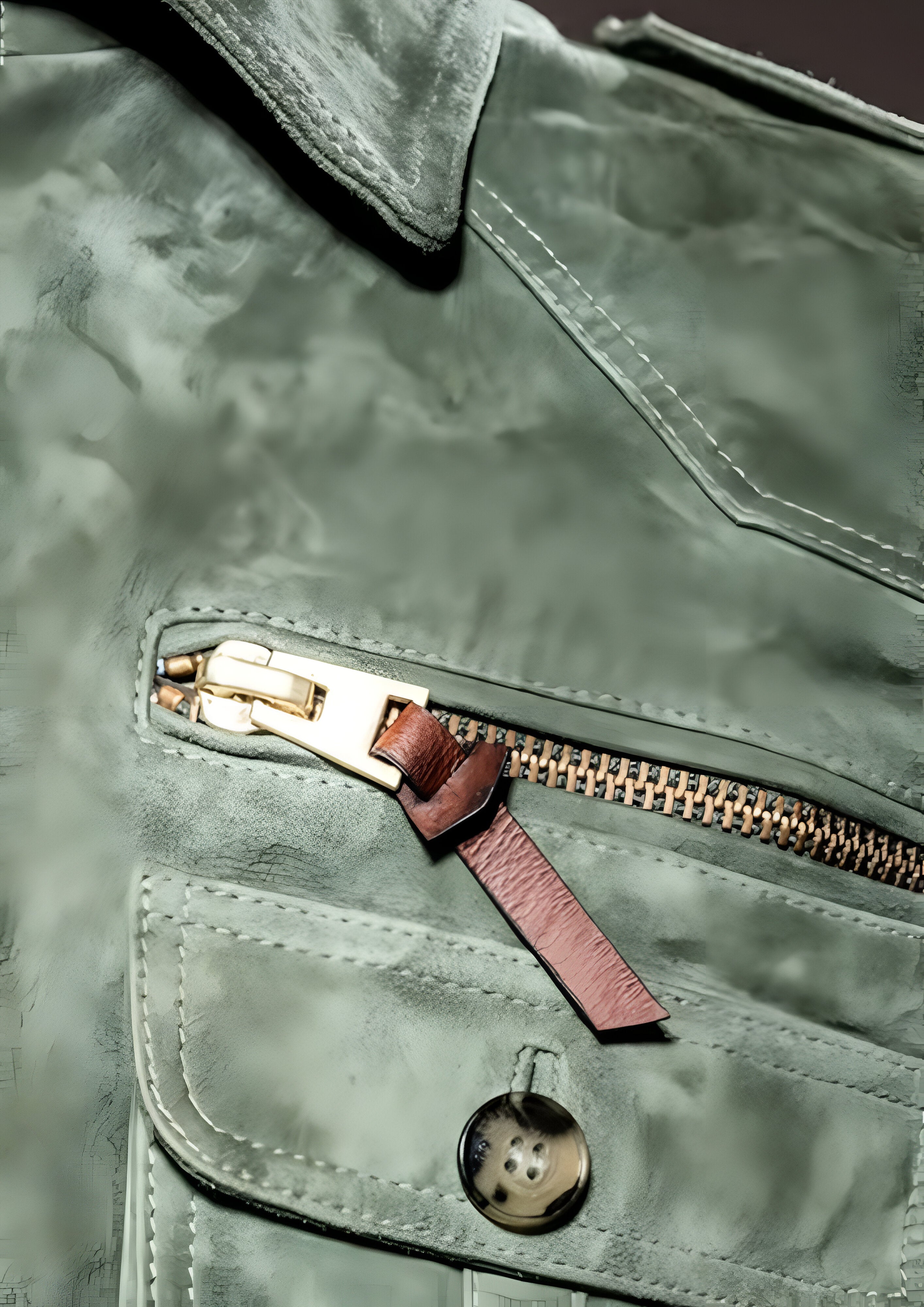 Retro Lapel Zipper Jacket | Men's Suede