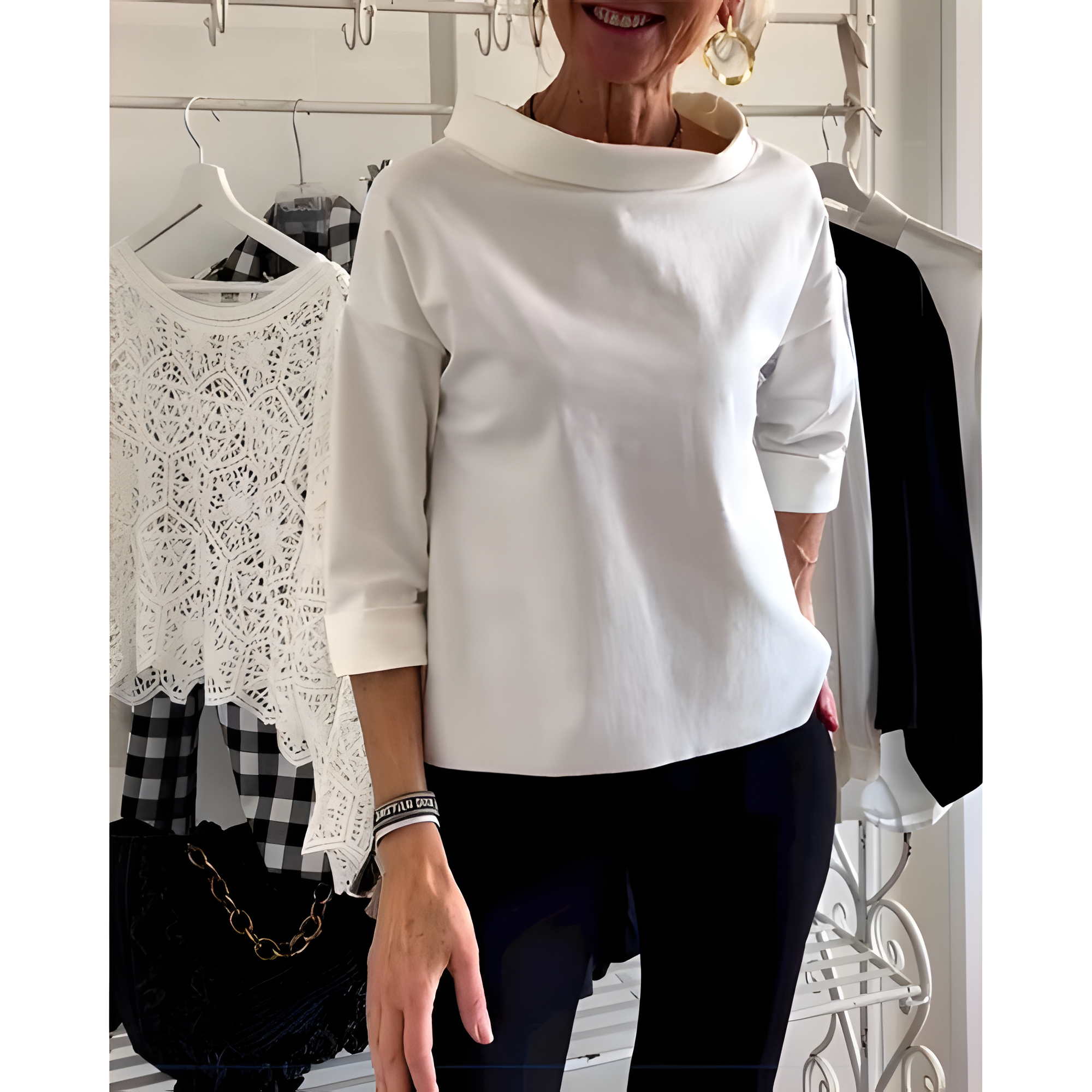 Women's Modern Relaxed Boat Neck Top | Summer