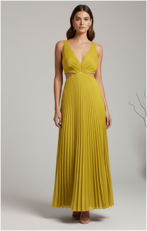 Womens Aria Pleated | Maxi Dress