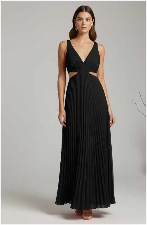 Womens Aria Pleated | Maxi Dress