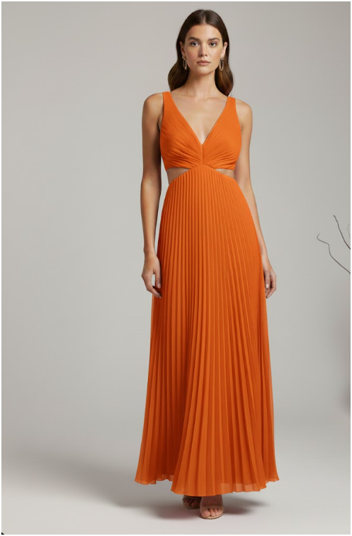 Womens Aria Pleated | Maxi Dress
