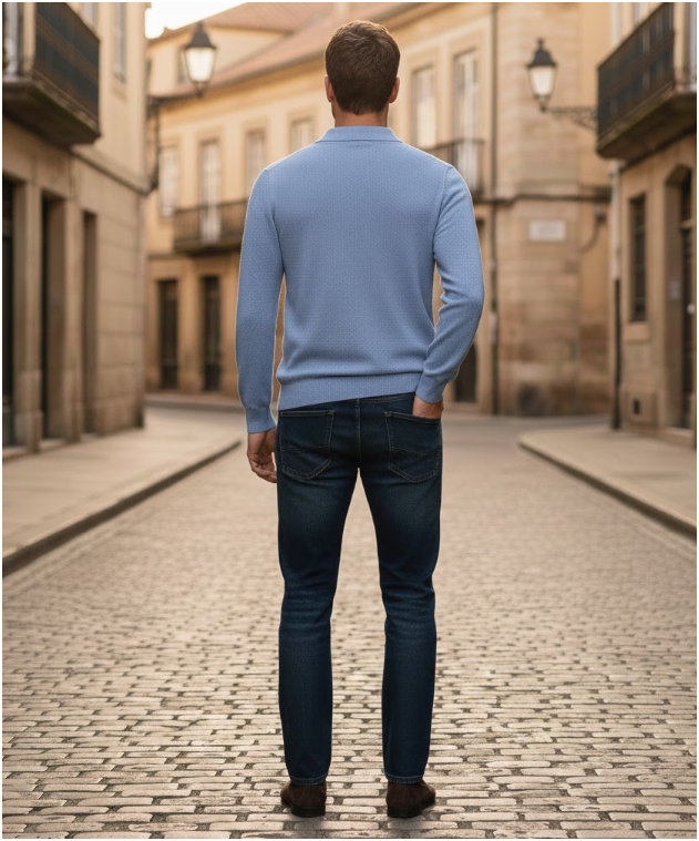 Men's Knitted Polo | Long Sleeve