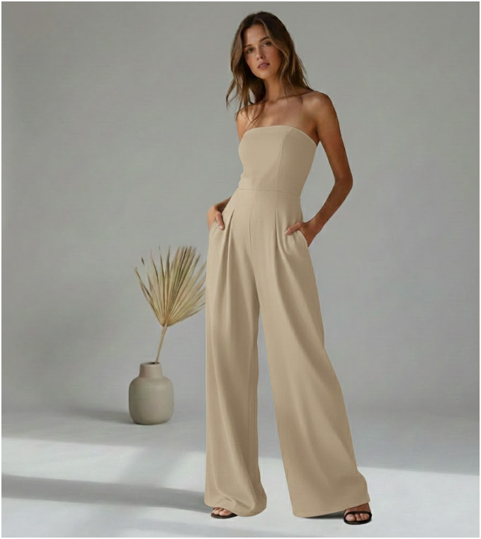 Womens Strapless Wide Leg | Jumpsuit