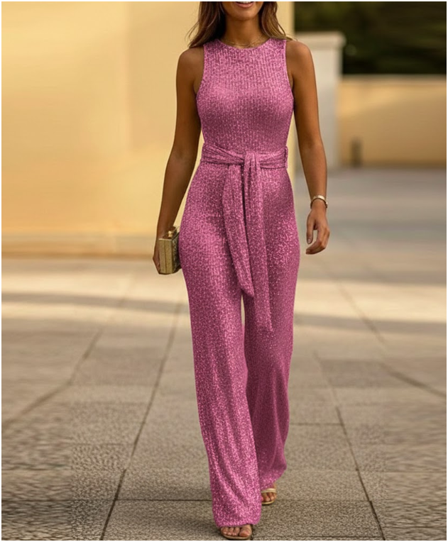 Womens Sequin Jumpsuit | Sleeveless