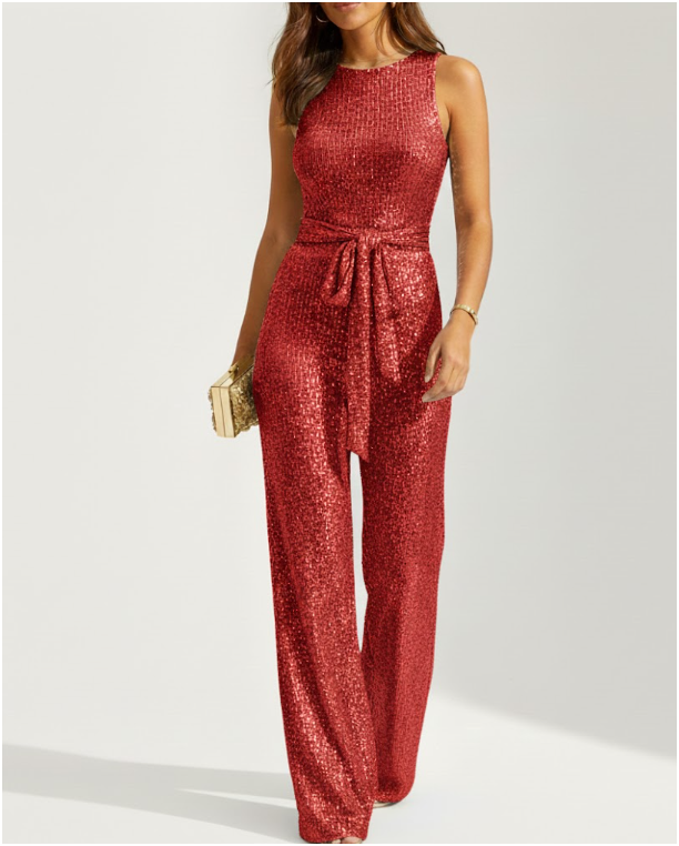 Womens Sequin Jumpsuit | Sleeveless