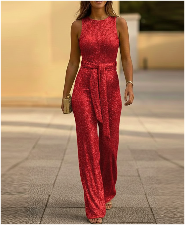 Womens Sequin Jumpsuit | Sleeveless